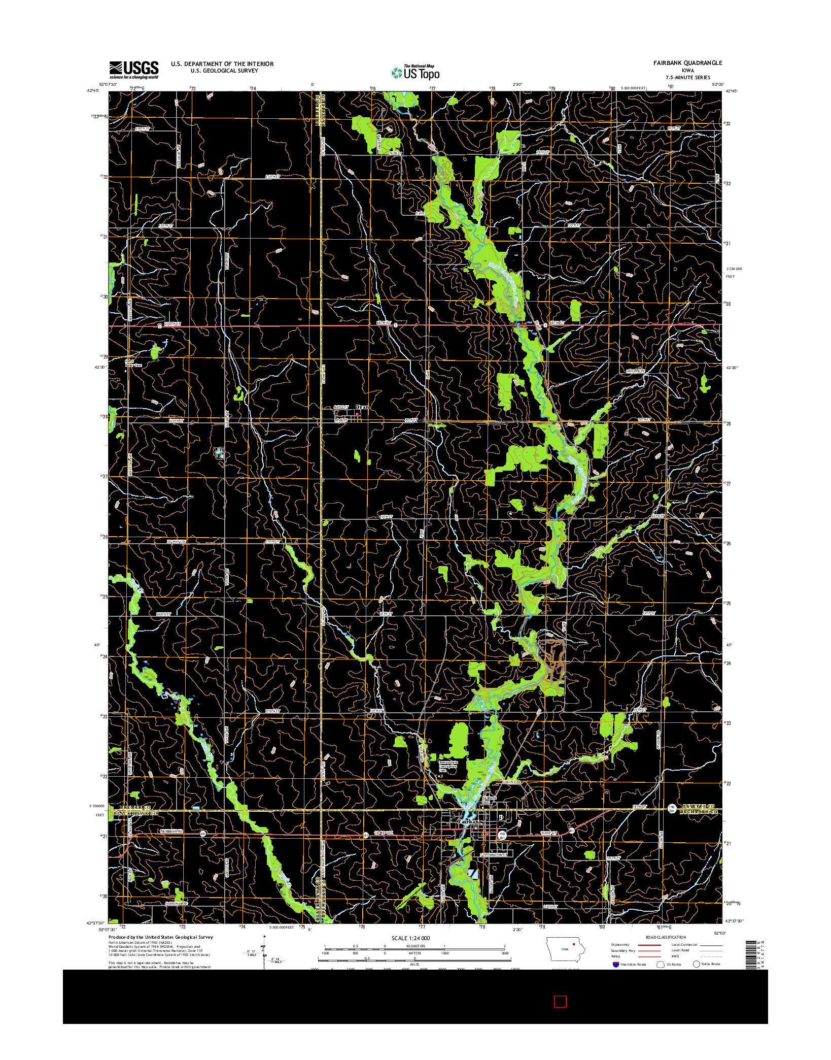 USGS US TOPO 7.5-MINUTE MAP FOR FAIRBANK, IA 2015