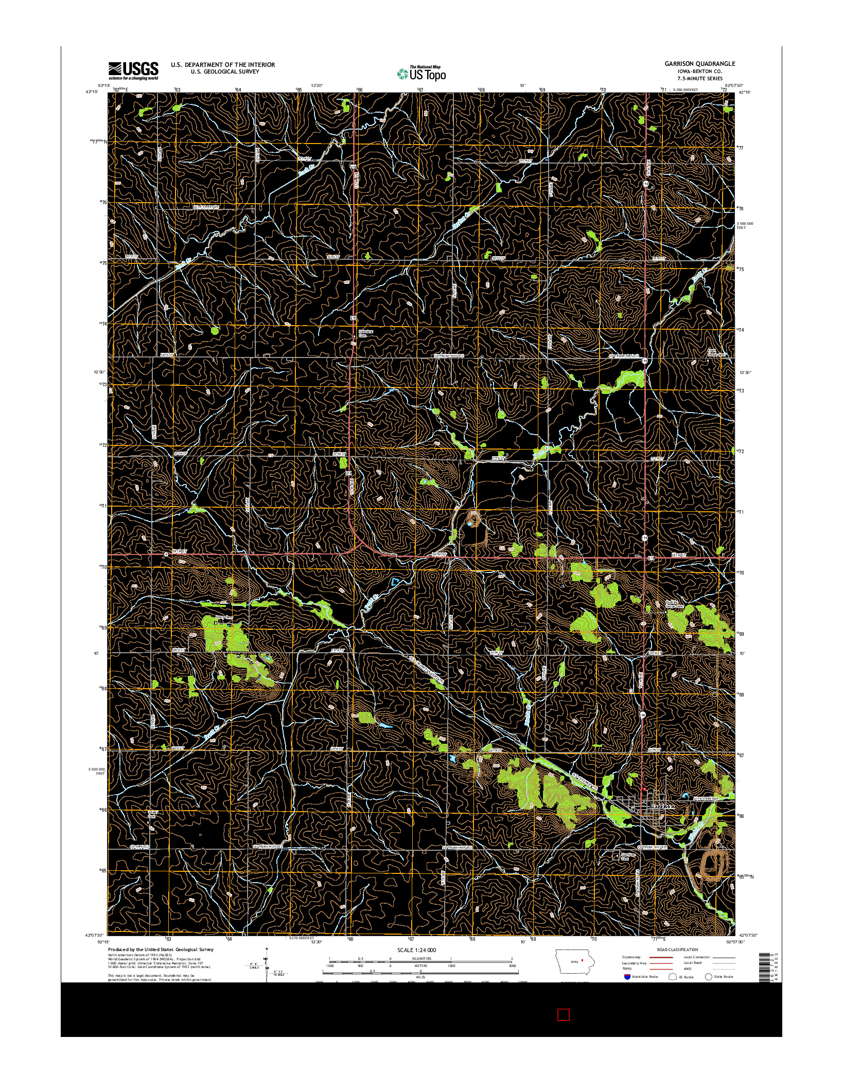 USGS US TOPO 7.5-MINUTE MAP FOR GARRISON, IA 2015