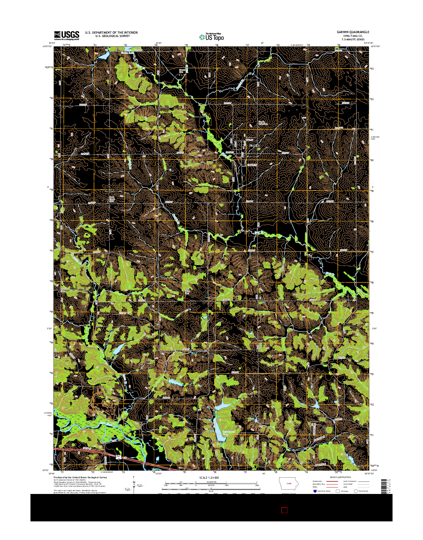 USGS US TOPO 7.5-MINUTE MAP FOR GARWIN, IA 2015