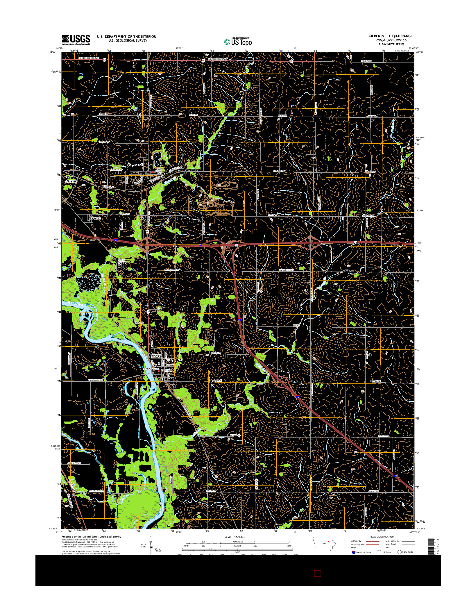 USGS US TOPO 7.5-MINUTE MAP FOR GILBERTVILLE, IA 2015