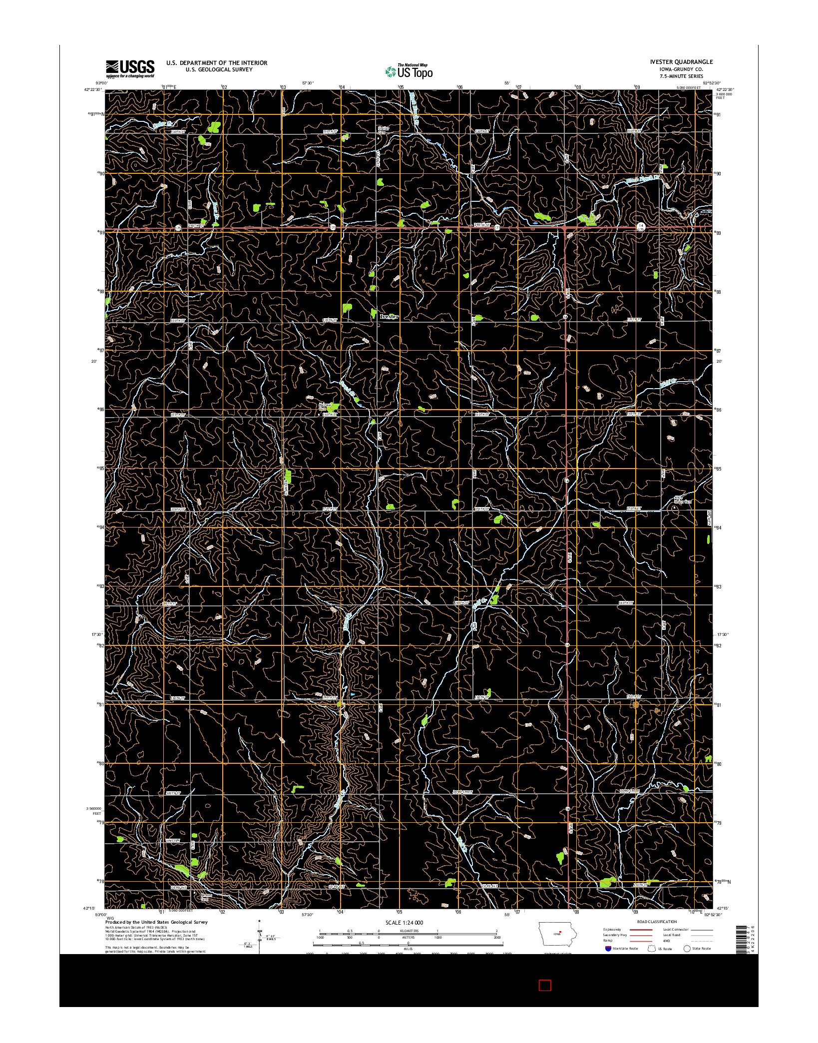 USGS US TOPO 7.5-MINUTE MAP FOR IVESTER, IA 2015