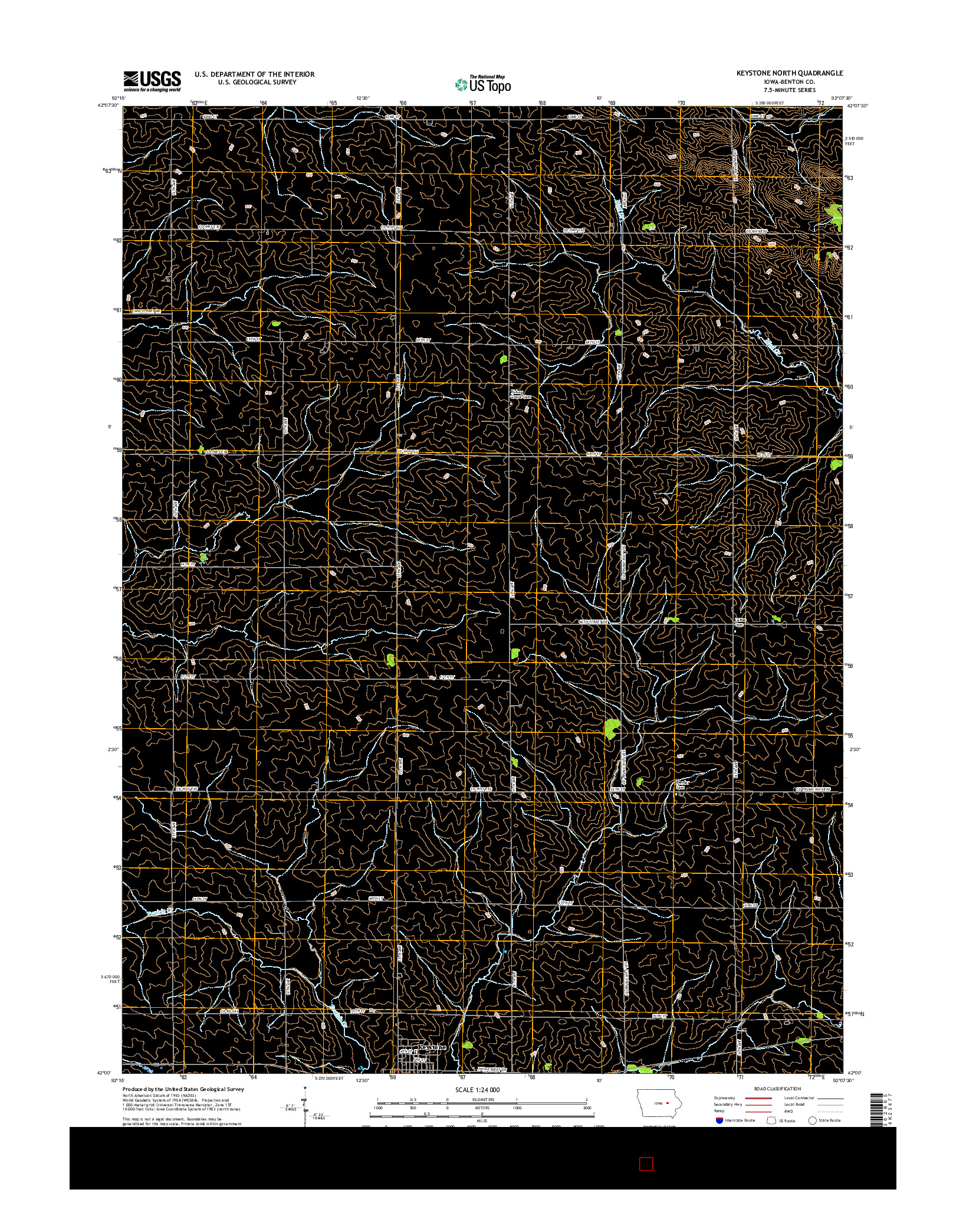 USGS US TOPO 7.5-MINUTE MAP FOR KEYSTONE NORTH, IA 2015