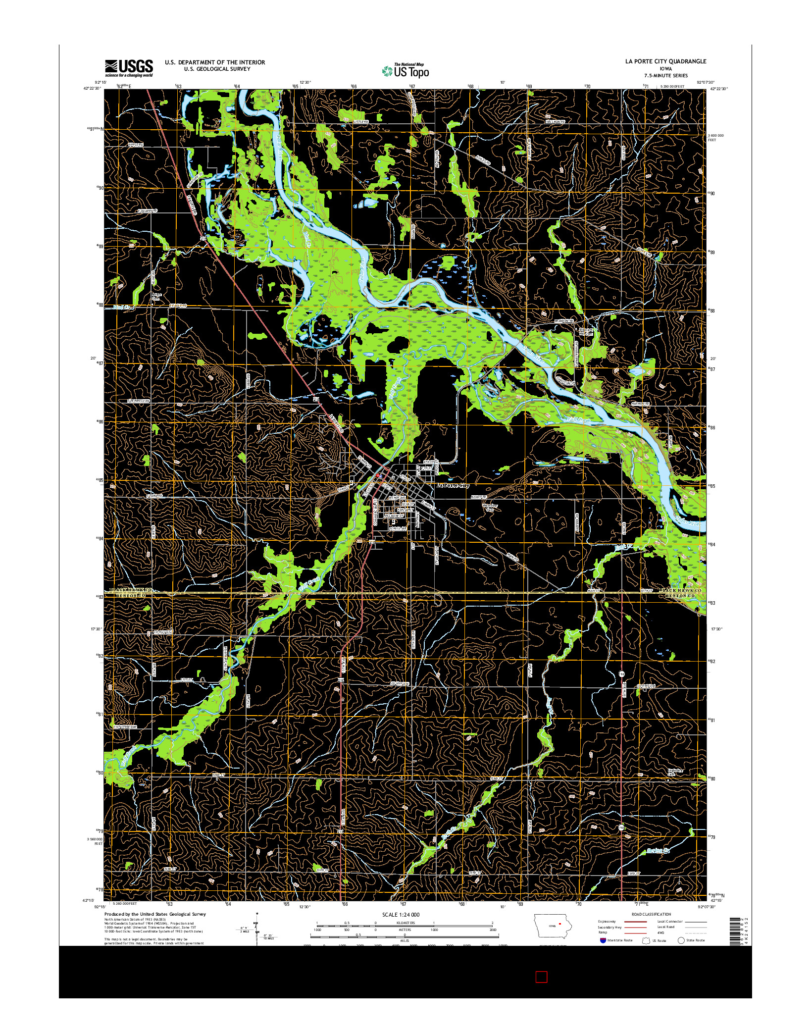 USGS US TOPO 7.5-MINUTE MAP FOR LA PORTE CITY, IA 2015