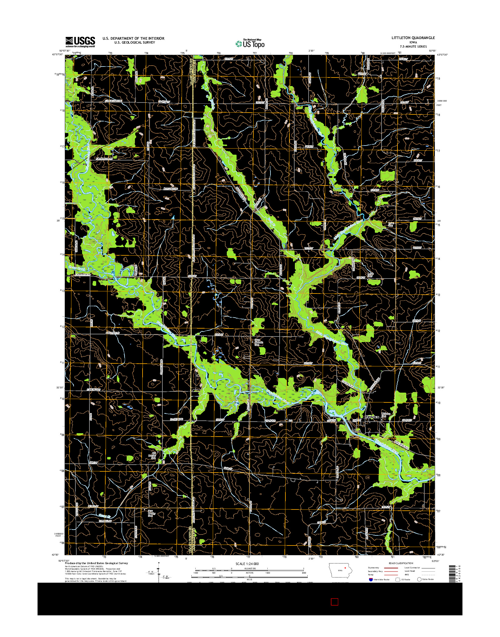 USGS US TOPO 7.5-MINUTE MAP FOR LITTLETON, IA 2015