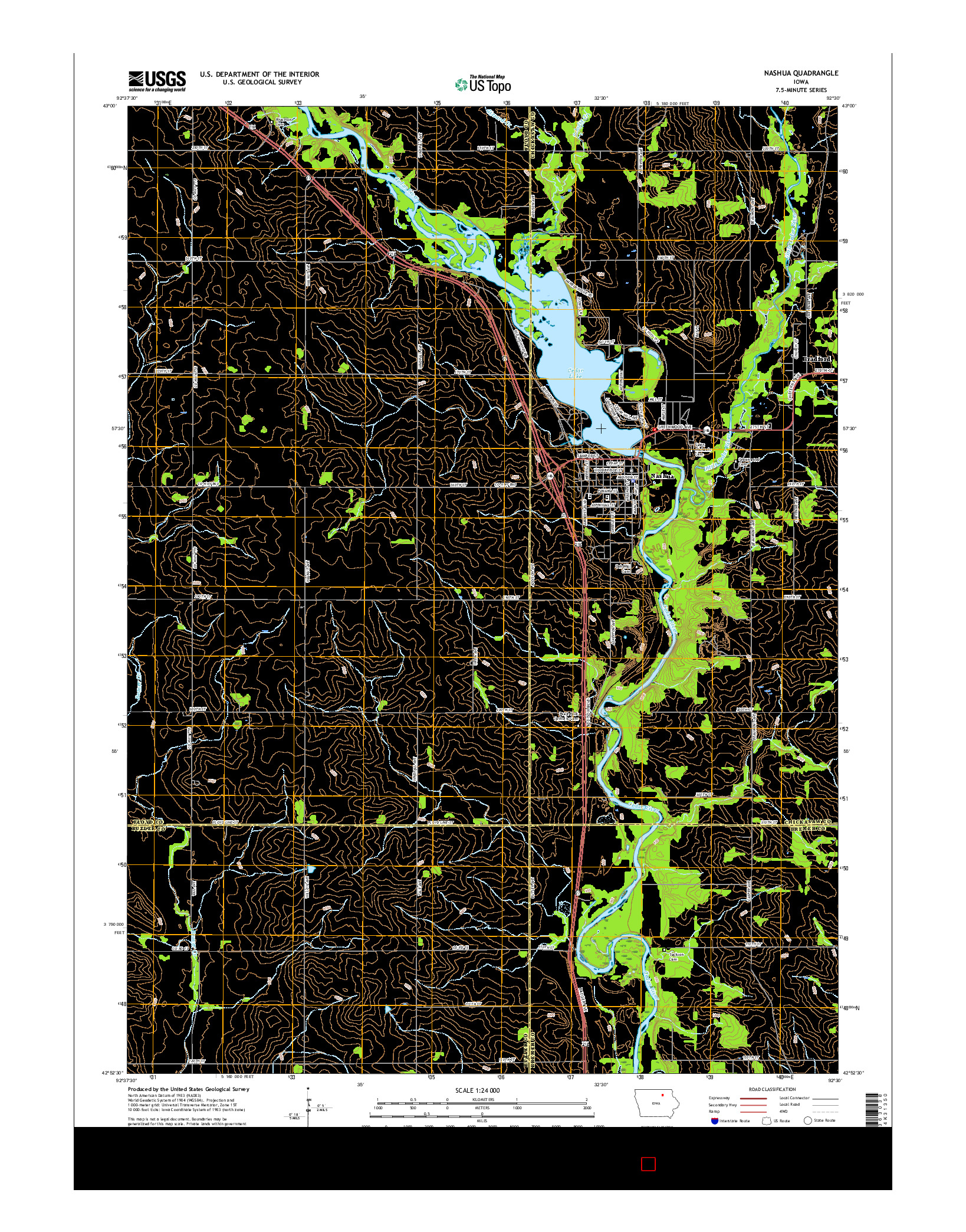 USGS US TOPO 7.5-MINUTE MAP FOR NASHUA, IA 2015