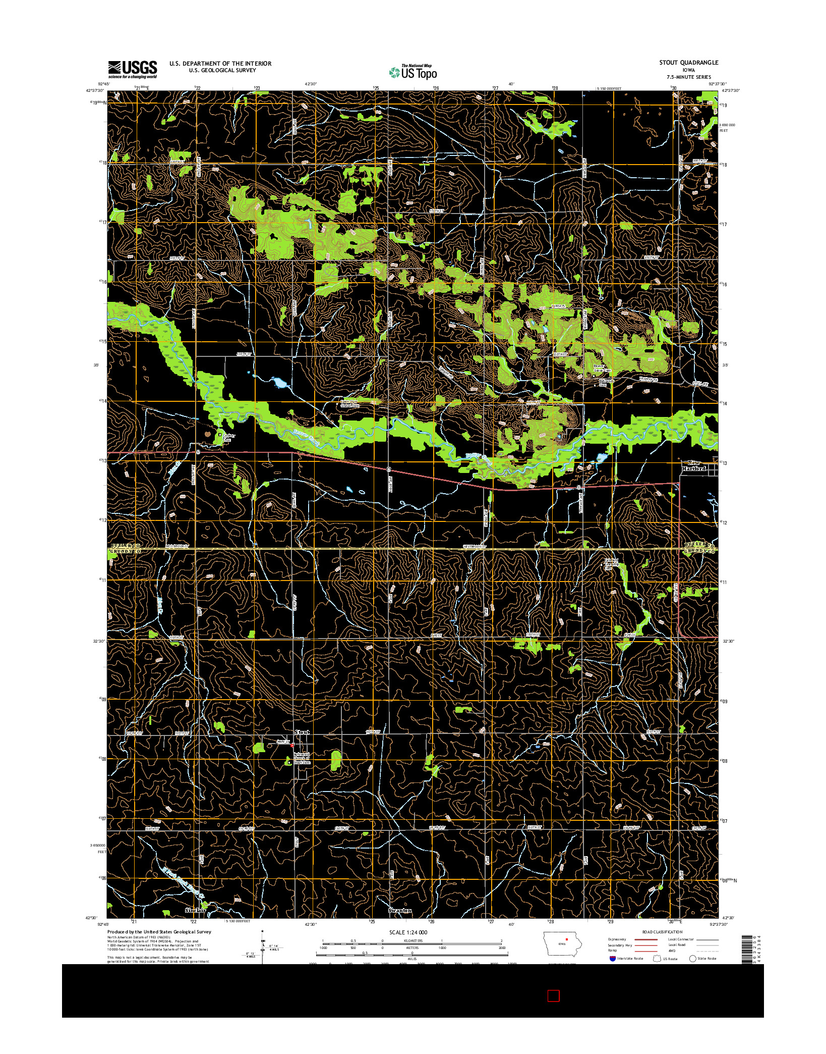 USGS US TOPO 7.5-MINUTE MAP FOR STOUT, IA 2015
