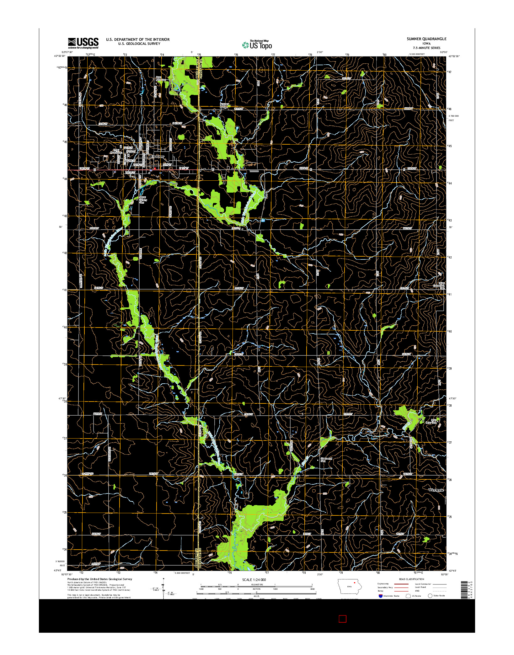 USGS US TOPO 7.5-MINUTE MAP FOR SUMNER, IA 2015