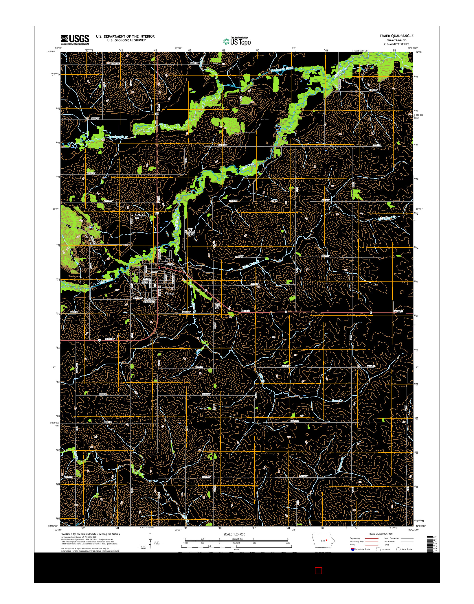 USGS US TOPO 7.5-MINUTE MAP FOR TRAER, IA 2015