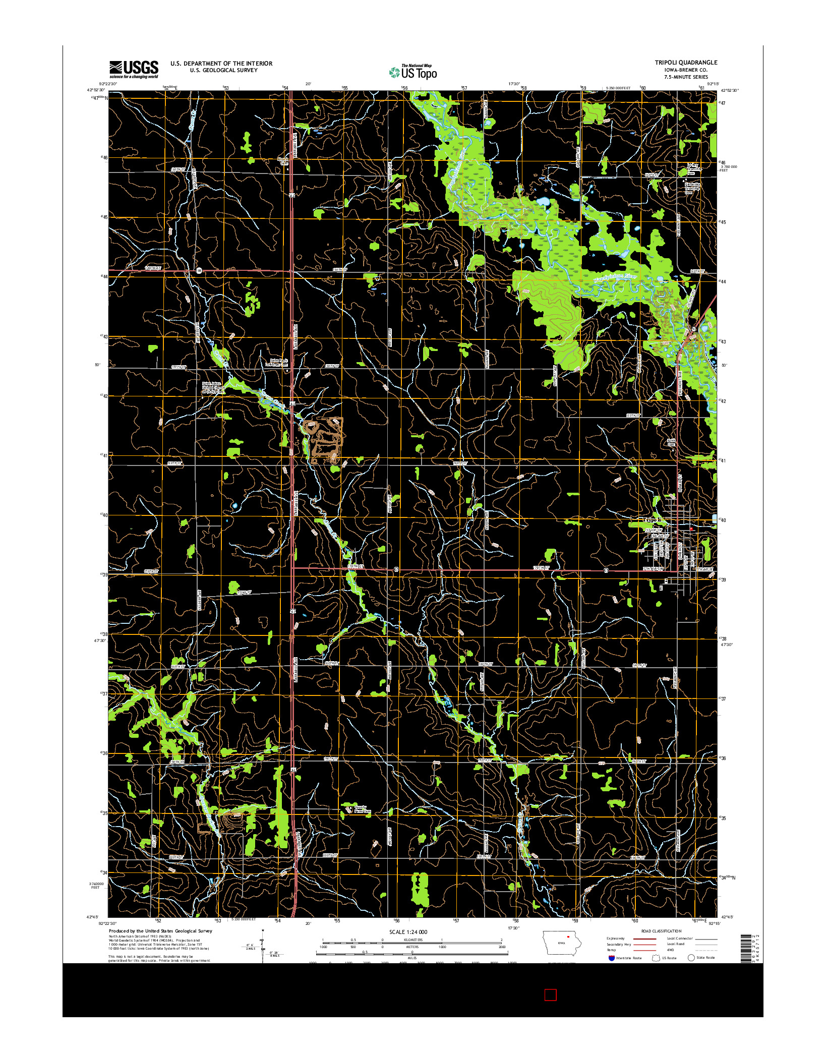 USGS US TOPO 7.5-MINUTE MAP FOR TRIPOLI, IA 2015