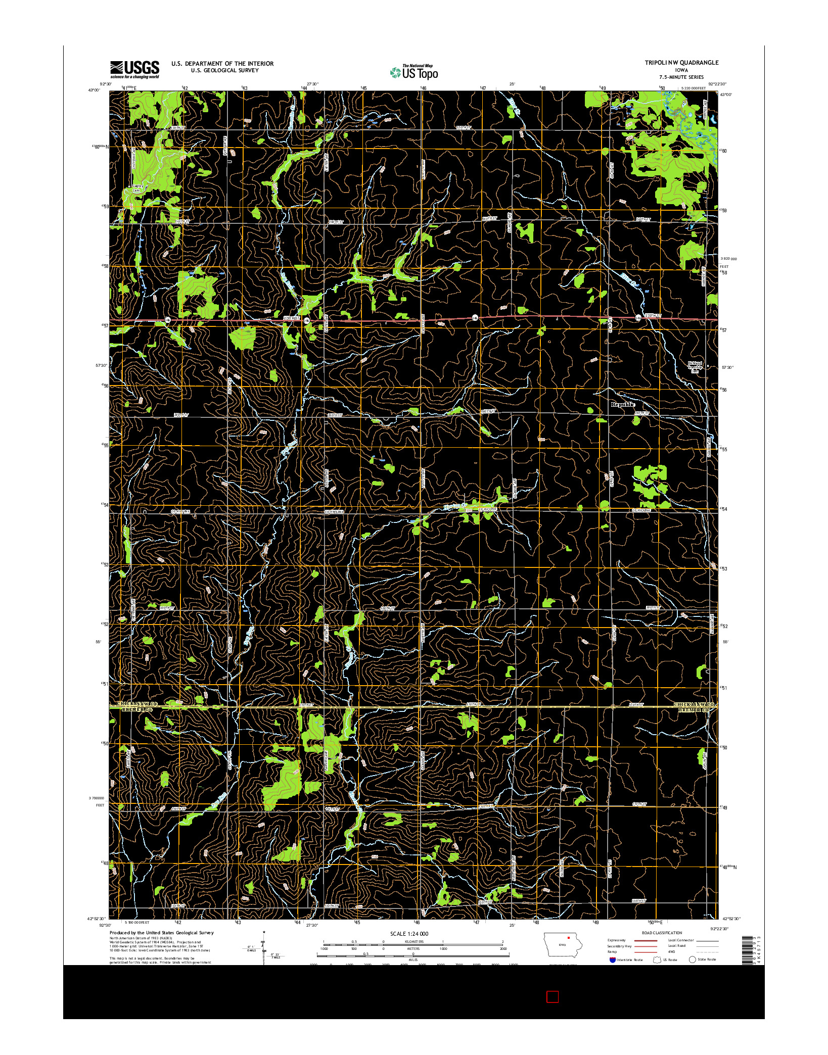 USGS US TOPO 7.5-MINUTE MAP FOR TRIPOLI NW, IA 2015