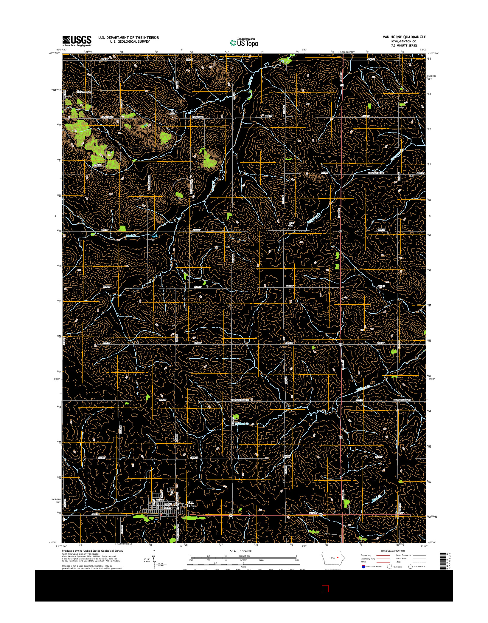 USGS US TOPO 7.5-MINUTE MAP FOR VAN HORNE, IA 2015