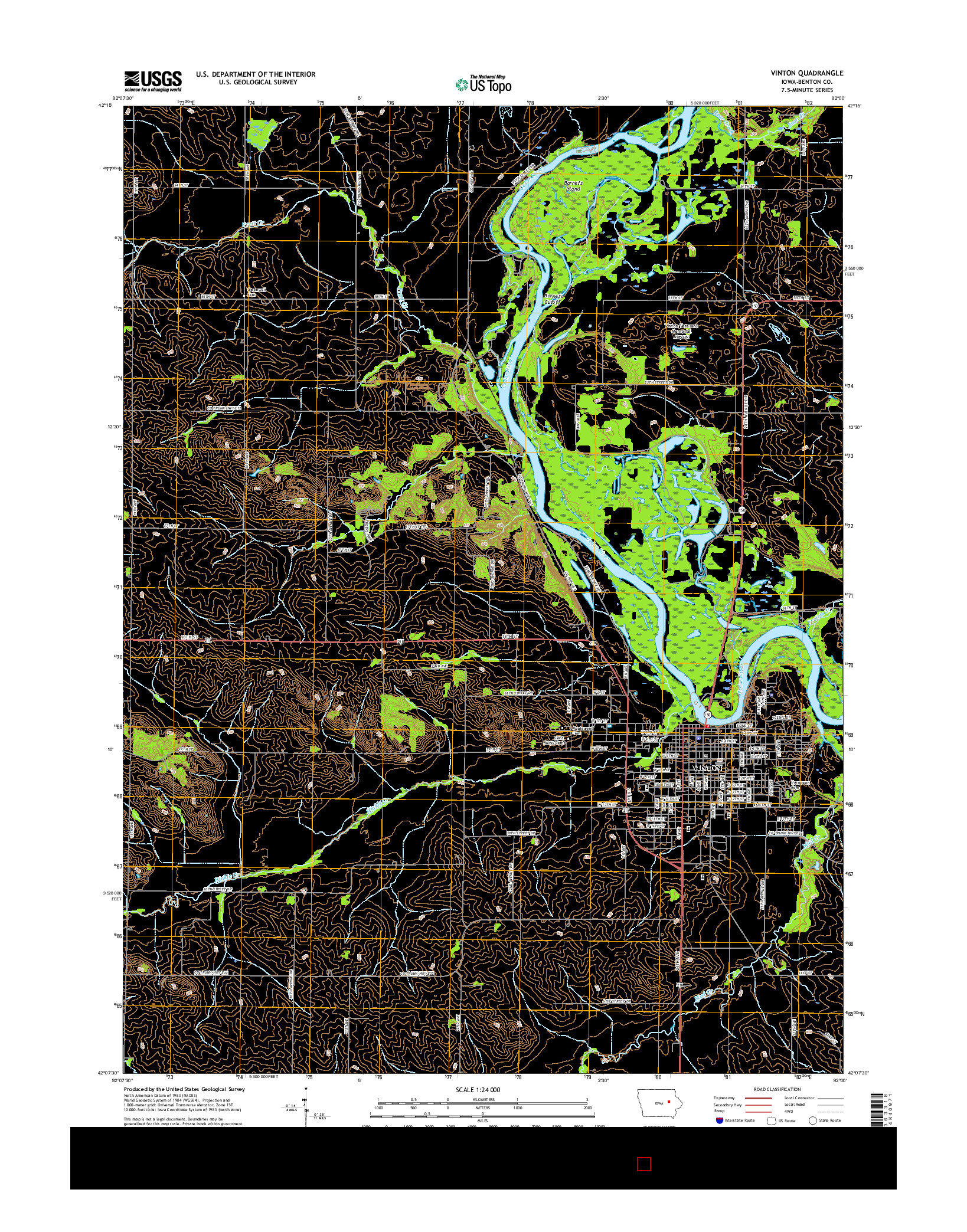 USGS US TOPO 7.5-MINUTE MAP FOR VINTON, IA 2015