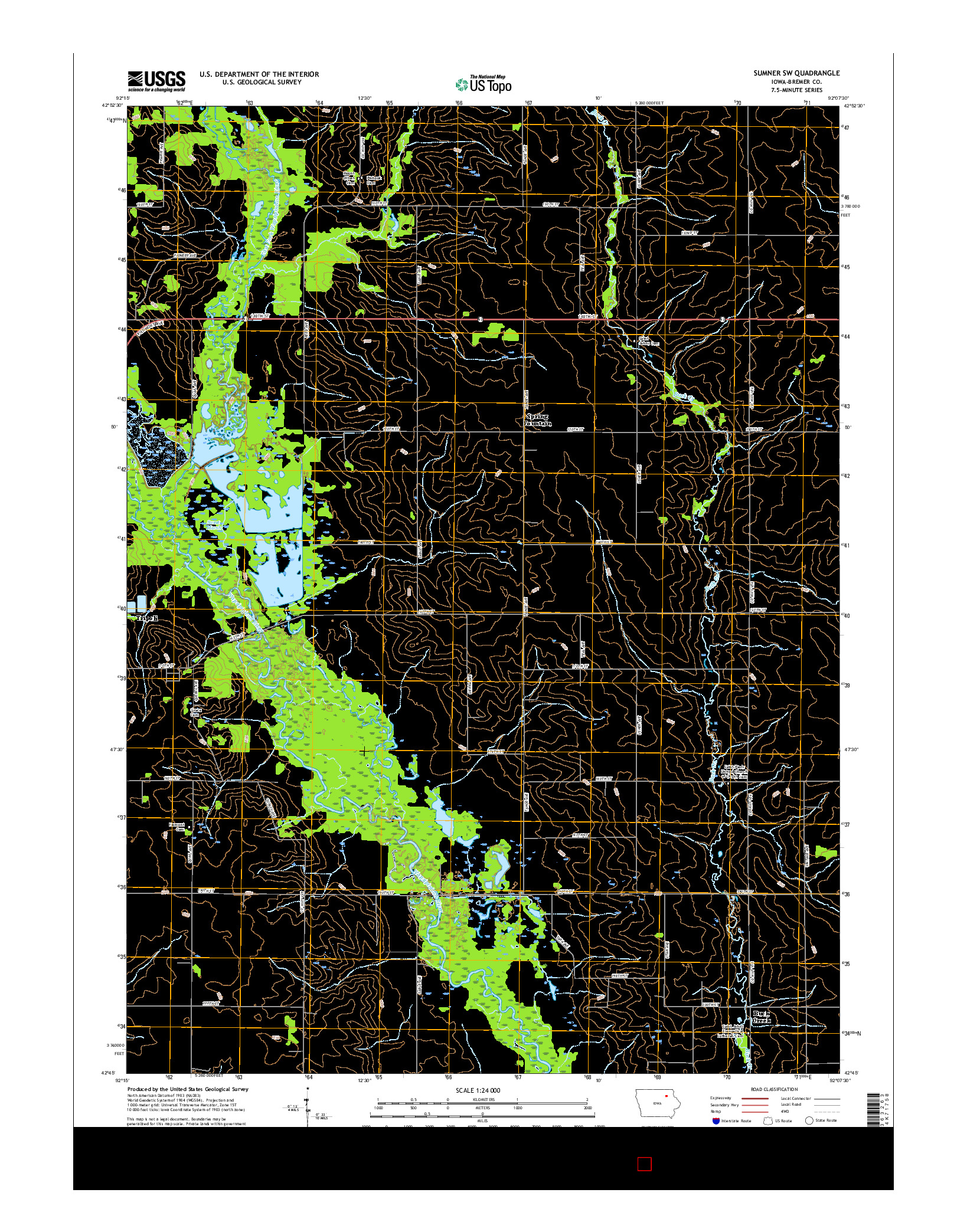 USGS US TOPO 7.5-MINUTE MAP FOR SUMNER SW, IA 2015