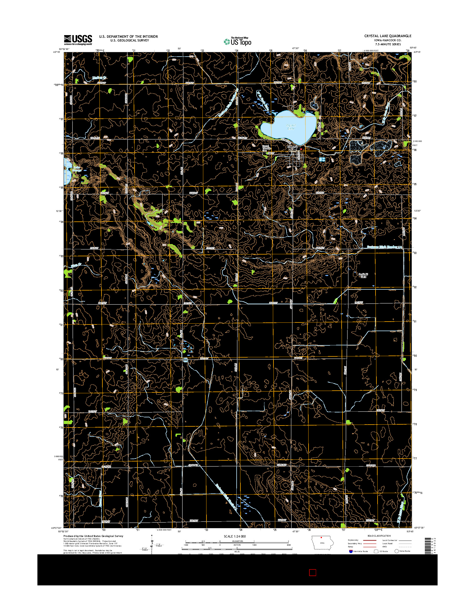 USGS US TOPO 7.5-MINUTE MAP FOR CRYSTAL LAKE, IA 2015