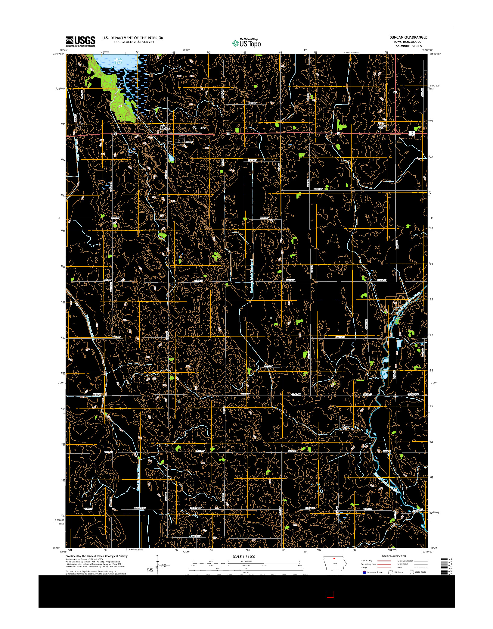 USGS US TOPO 7.5-MINUTE MAP FOR DUNCAN, IA 2015