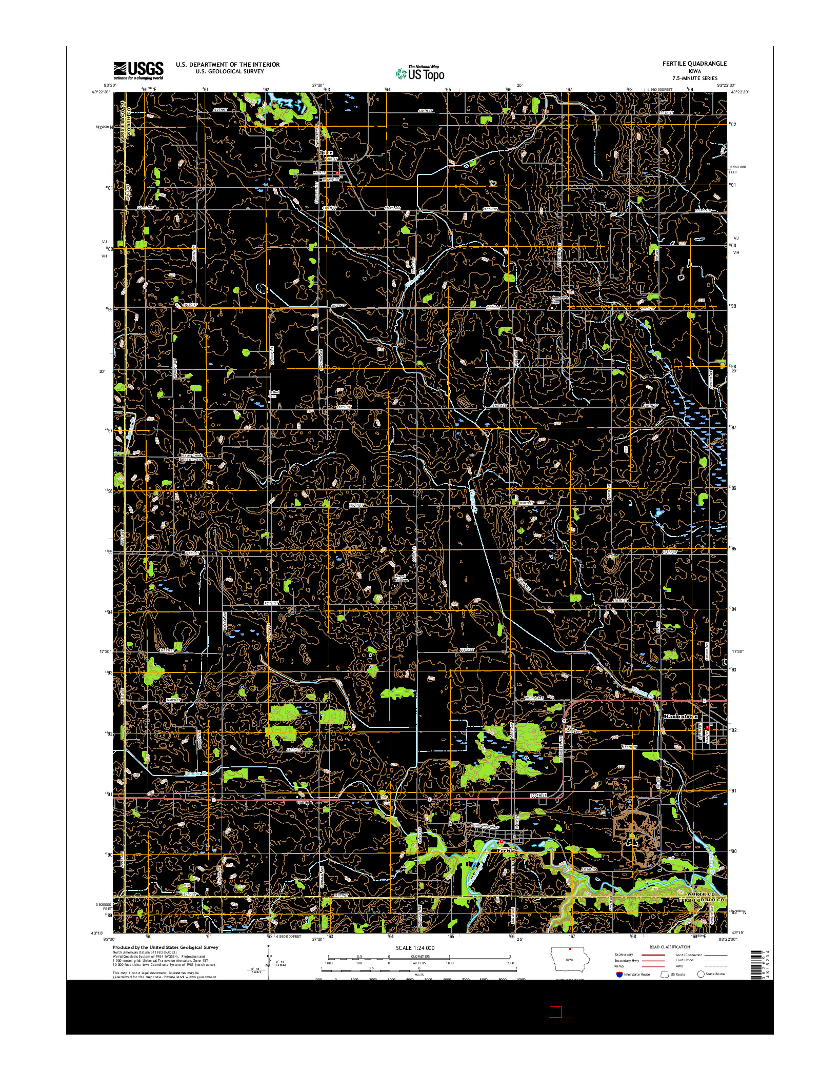 USGS US TOPO 7.5-MINUTE MAP FOR FERTILE, IA 2015