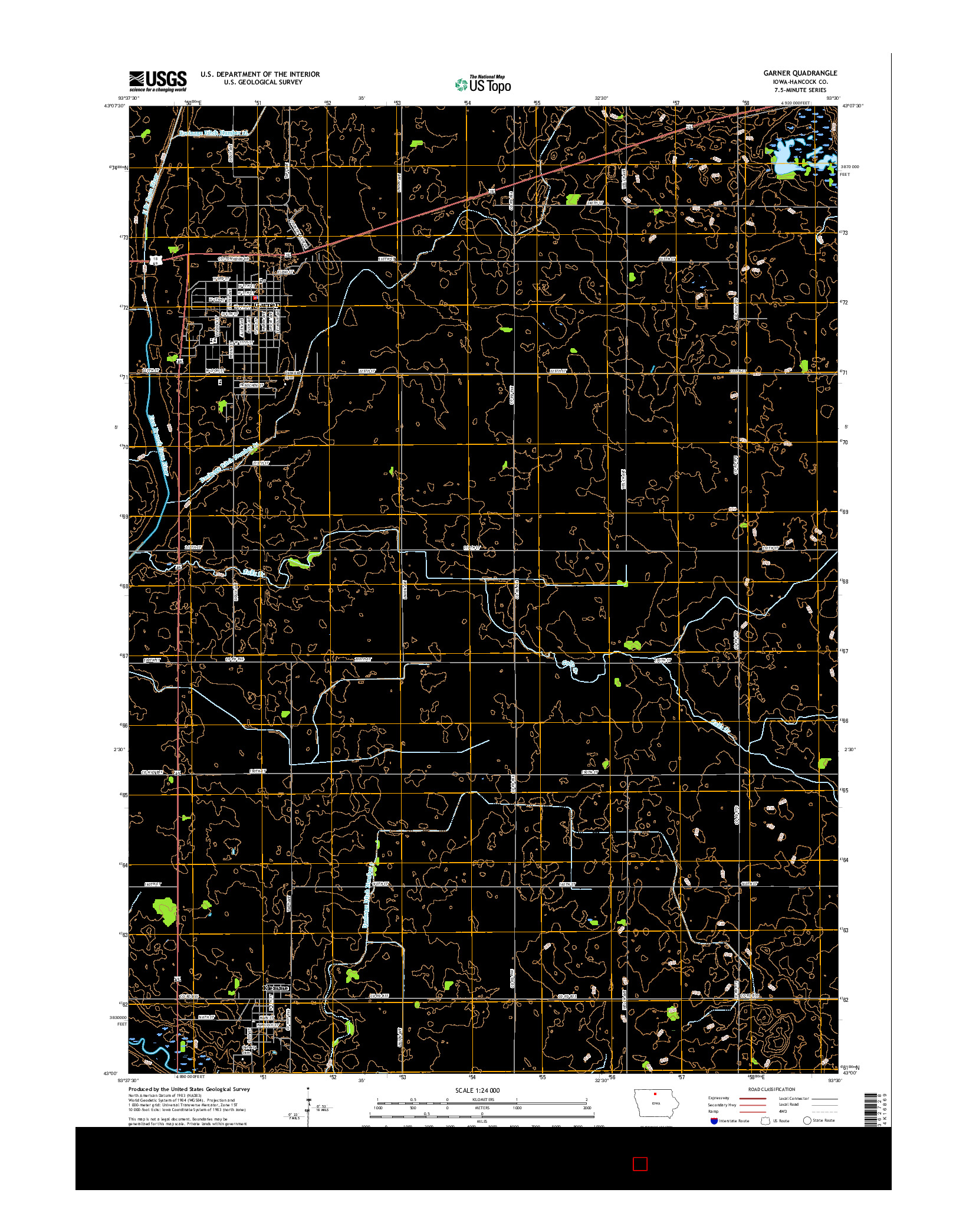 USGS US TOPO 7.5-MINUTE MAP FOR GARNER, IA 2015
