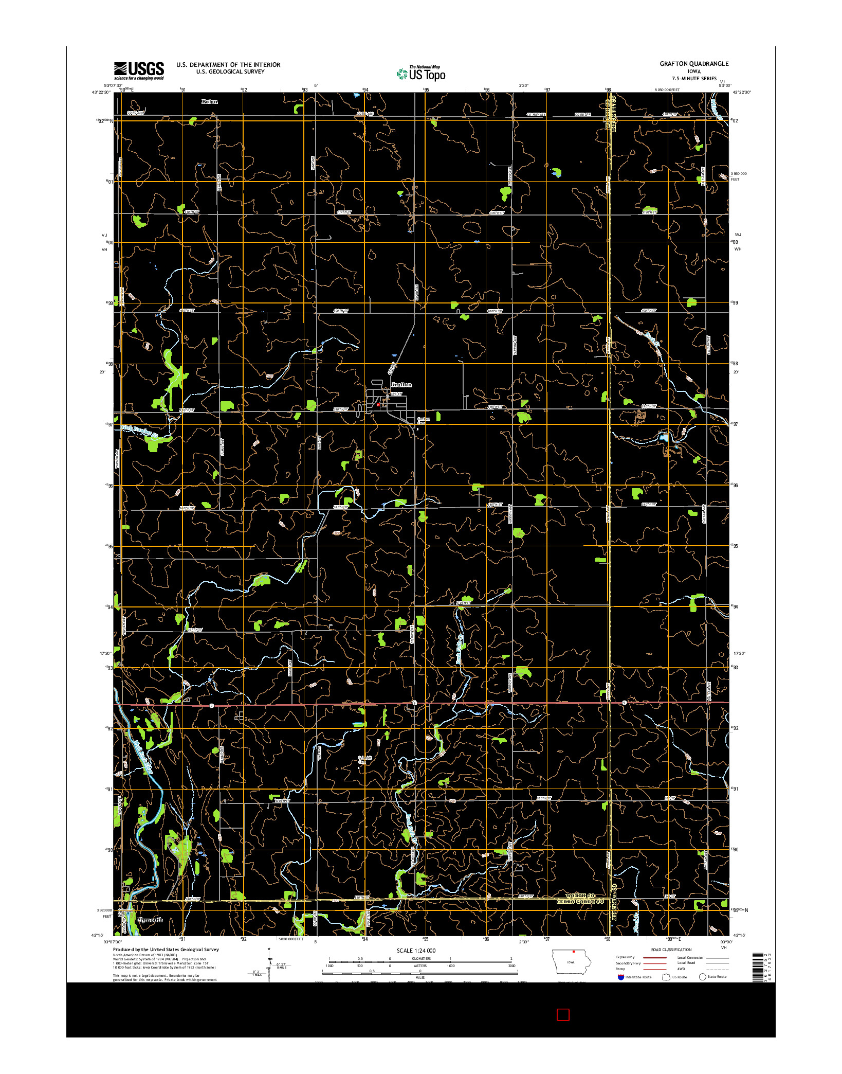 USGS US TOPO 7.5-MINUTE MAP FOR GRAFTON, IA 2015