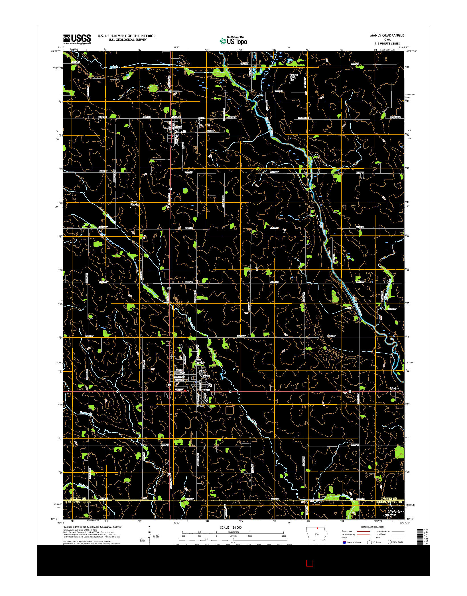 USGS US TOPO 7.5-MINUTE MAP FOR MANLY, IA 2015