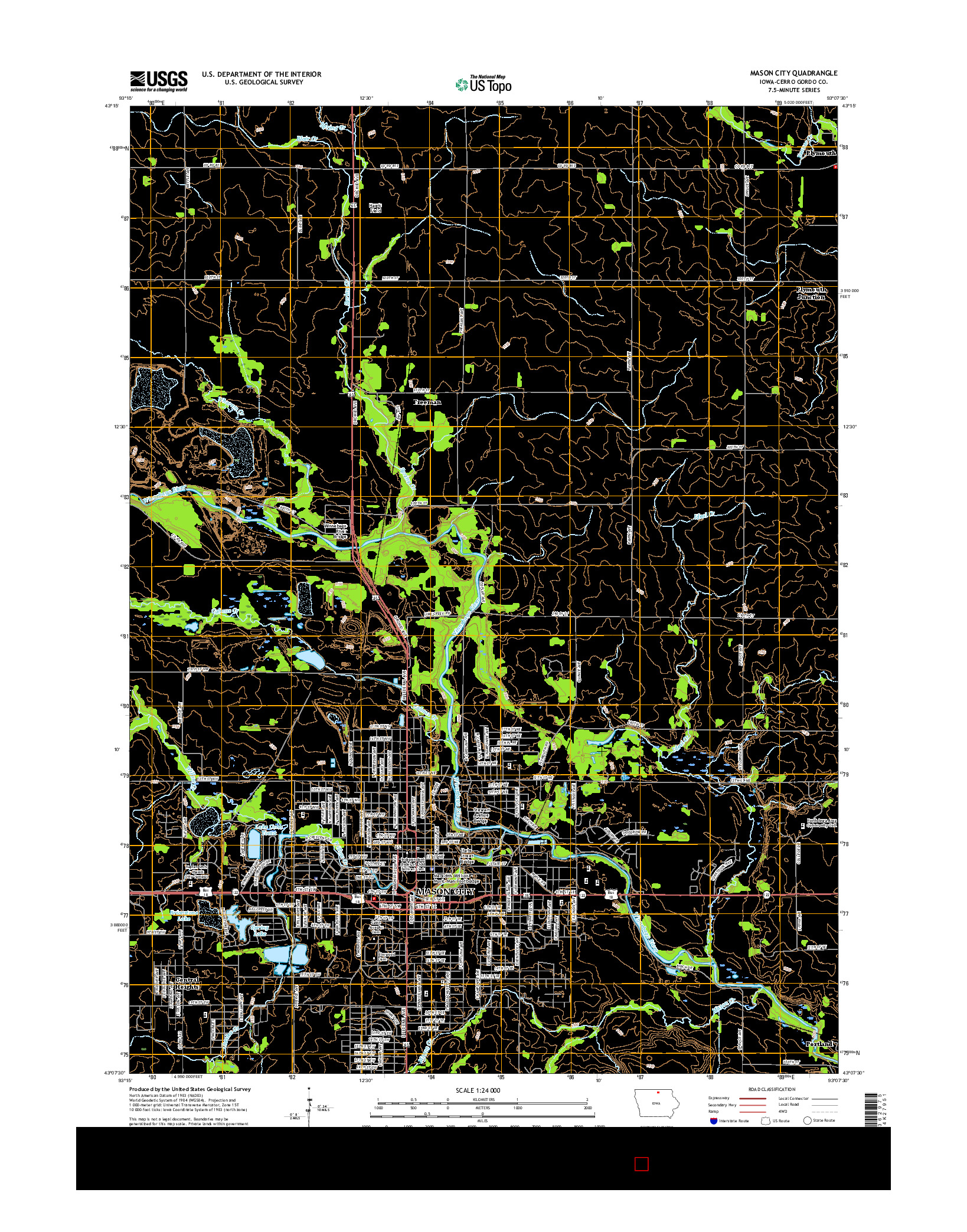 USGS US TOPO 7.5-MINUTE MAP FOR MASON CITY, IA 2015