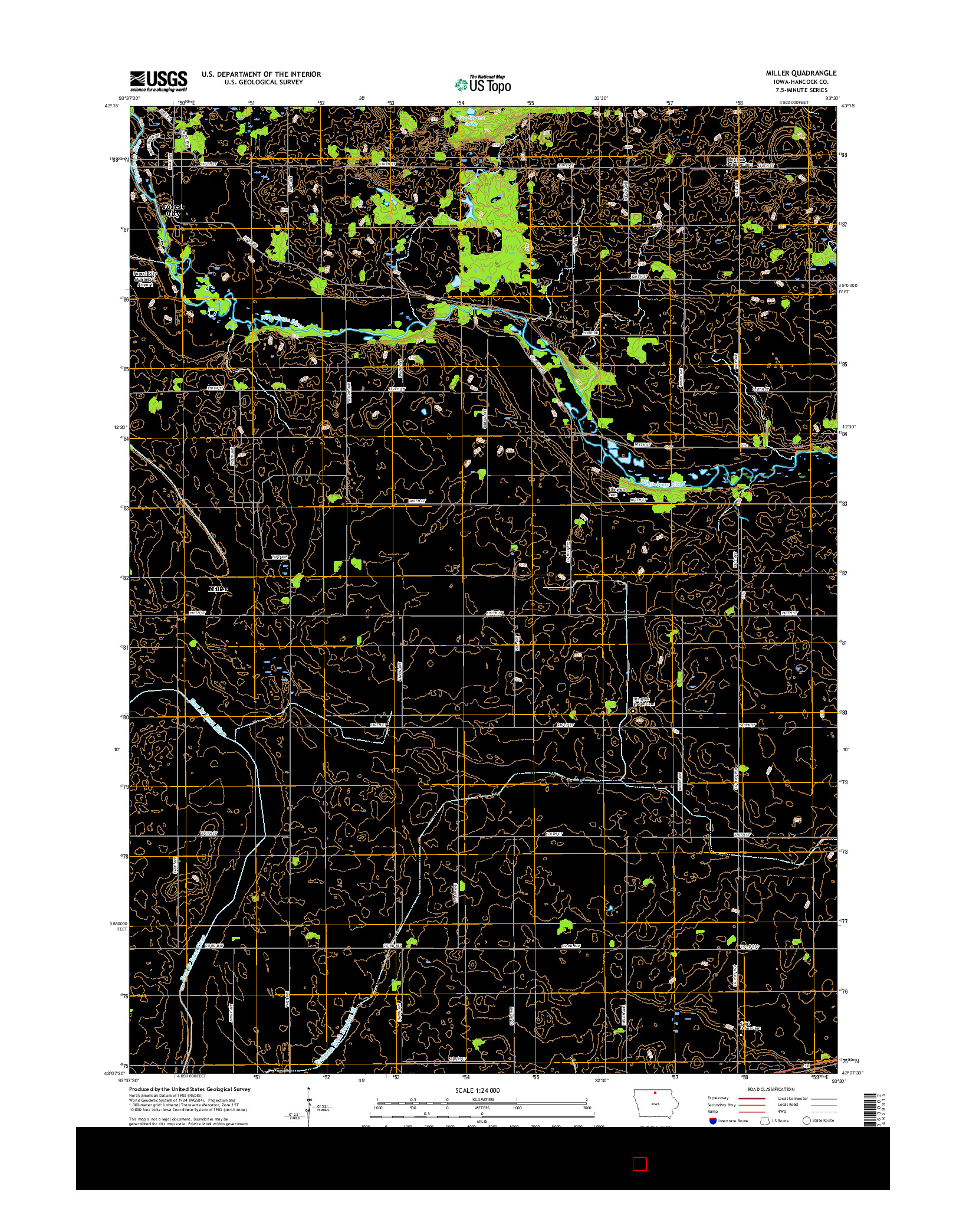 USGS US TOPO 7.5-MINUTE MAP FOR MILLER, IA 2015