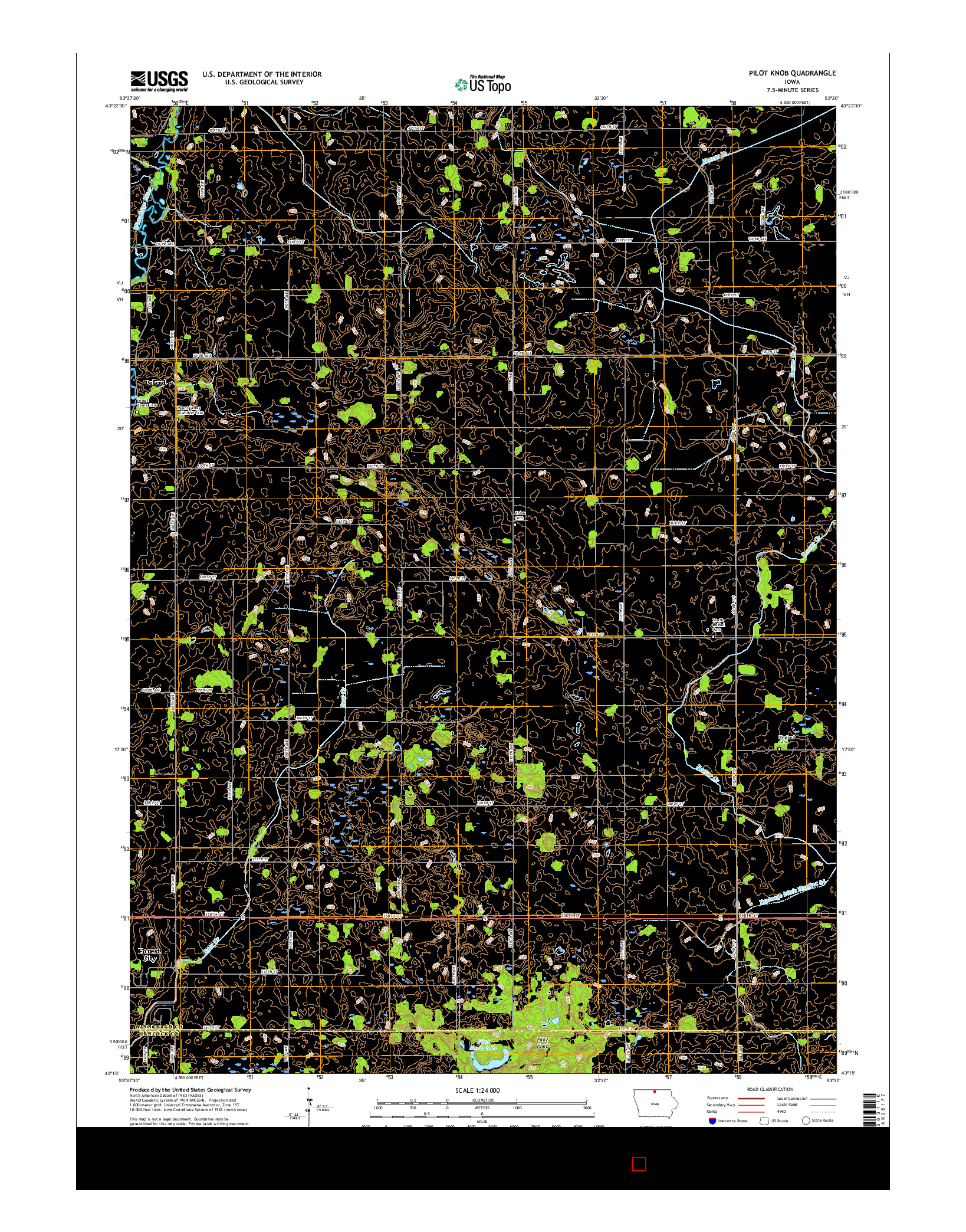 USGS US TOPO 7.5-MINUTE MAP FOR PILOT KNOB, IA 2015