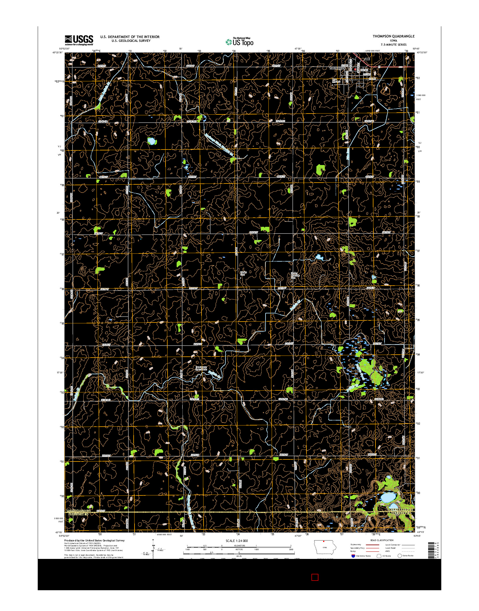 USGS US TOPO 7.5-MINUTE MAP FOR THOMPSON, IA 2015