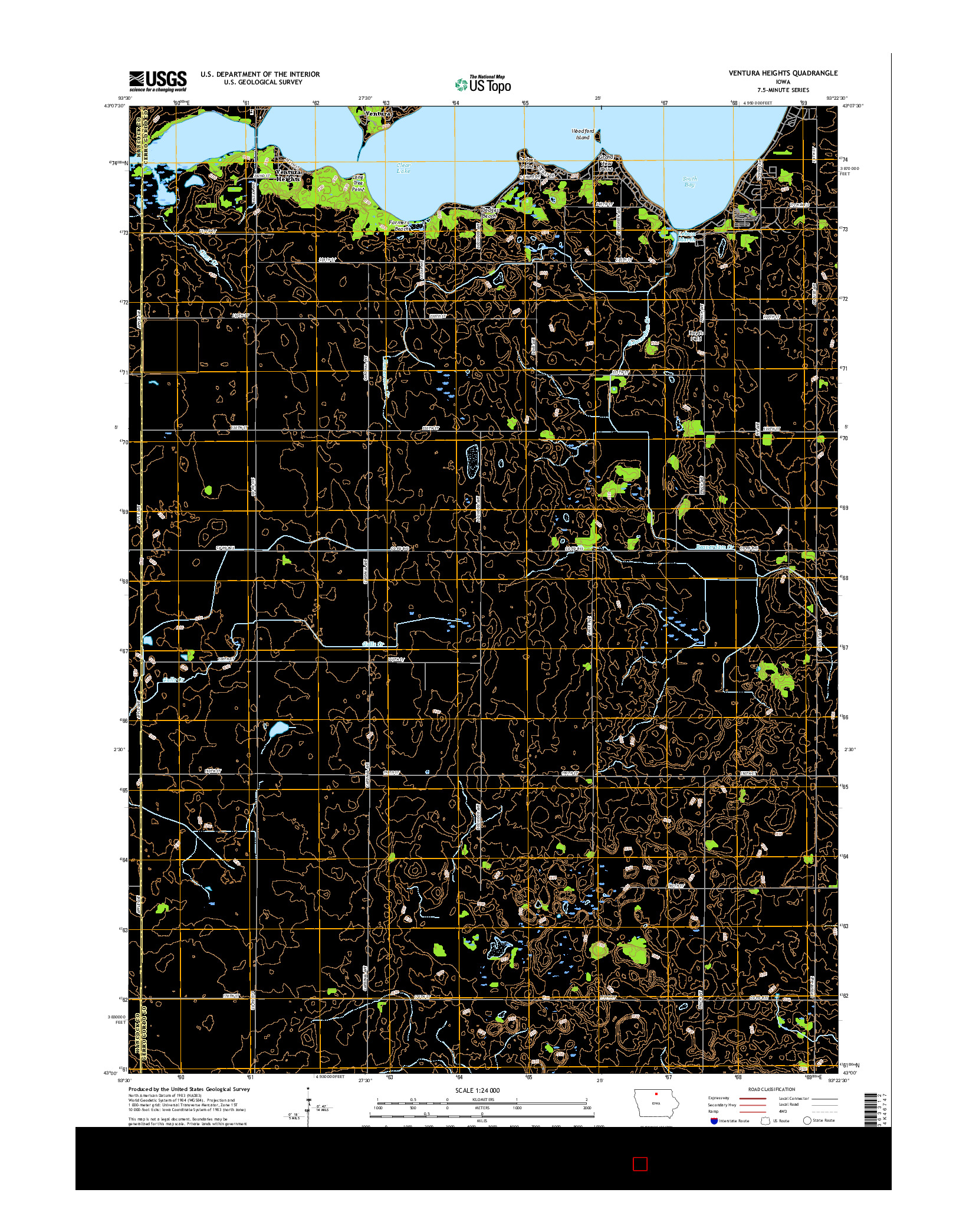 USGS US TOPO 7.5-MINUTE MAP FOR VENTURA HEIGHTS, IA 2015
