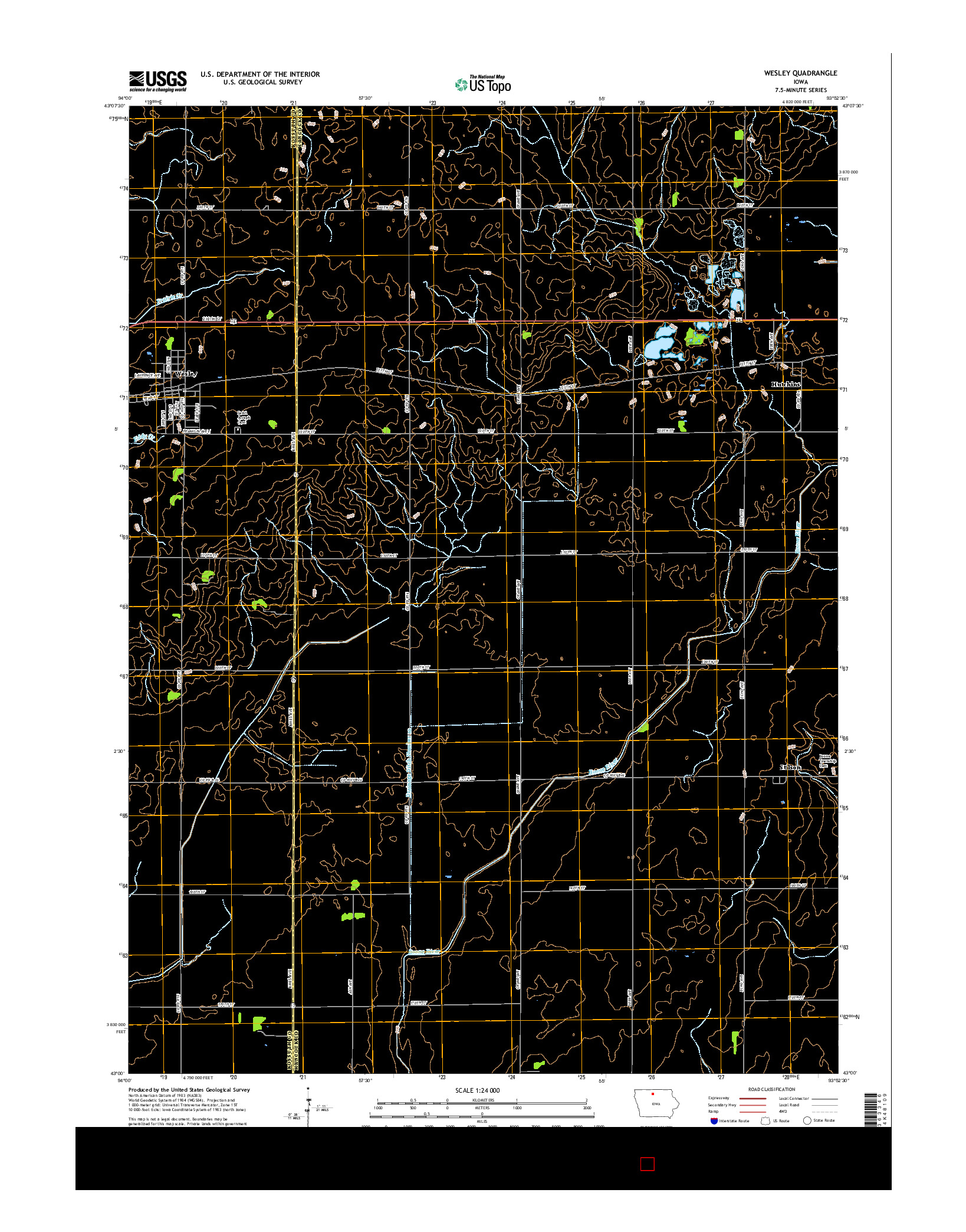 USGS US TOPO 7.5-MINUTE MAP FOR WESLEY, IA 2015