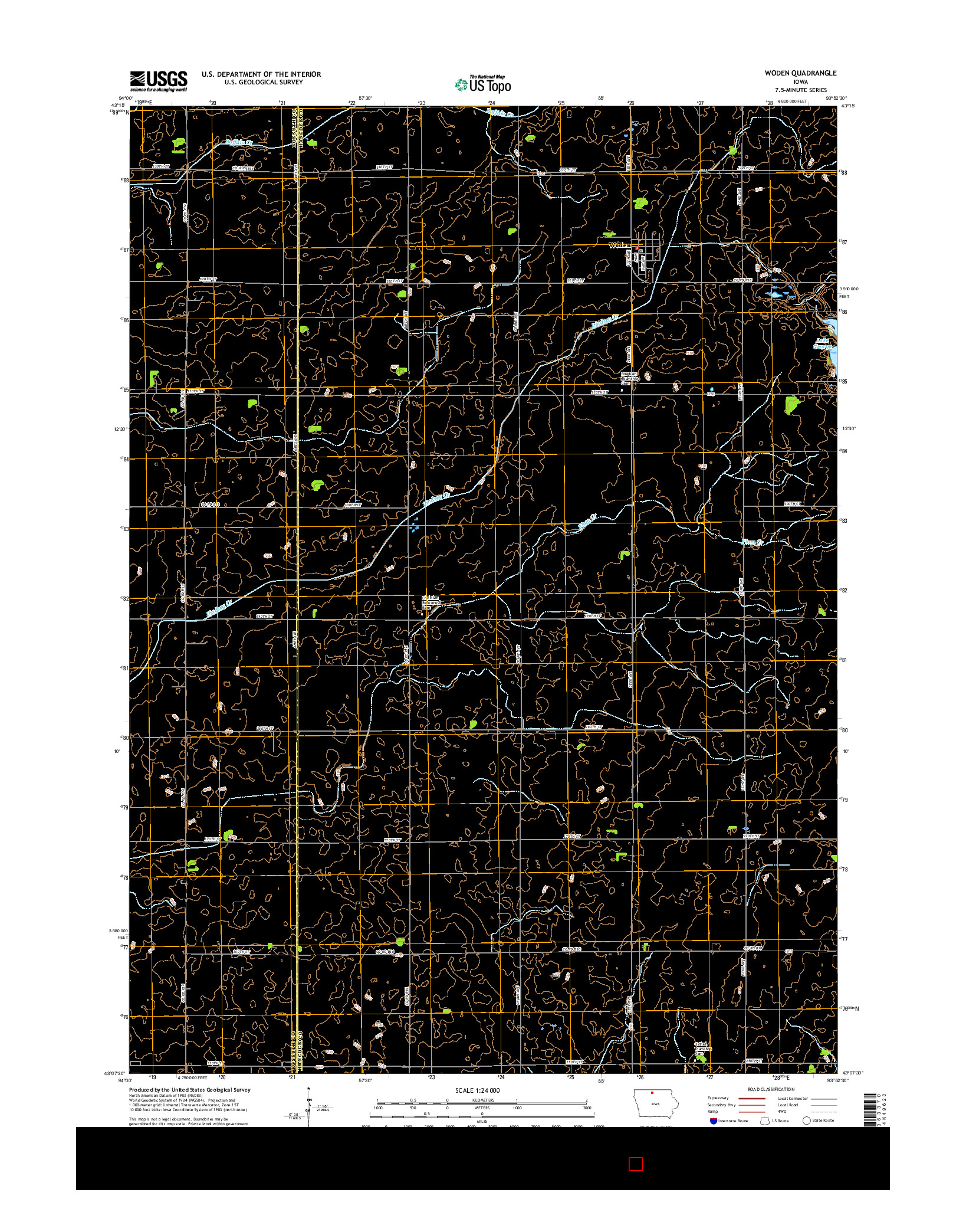 USGS US TOPO 7.5-MINUTE MAP FOR WODEN, IA 2015