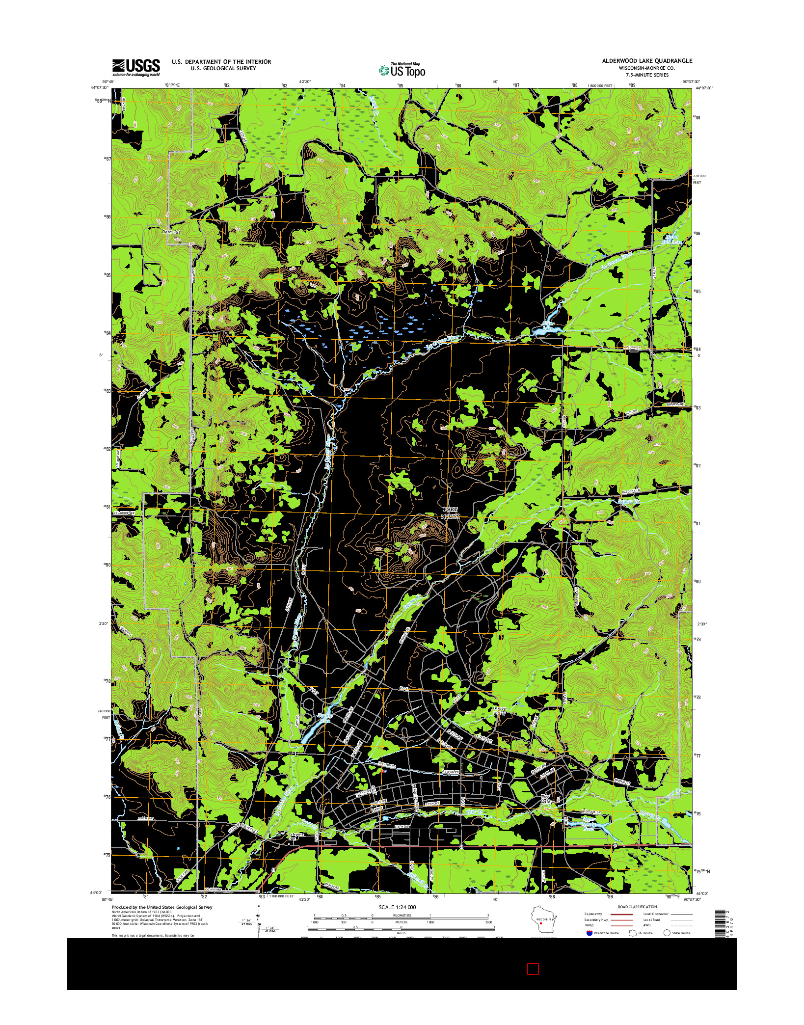 USGS US TOPO 7.5-MINUTE MAP FOR ALDERWOOD LAKE, WI 2015