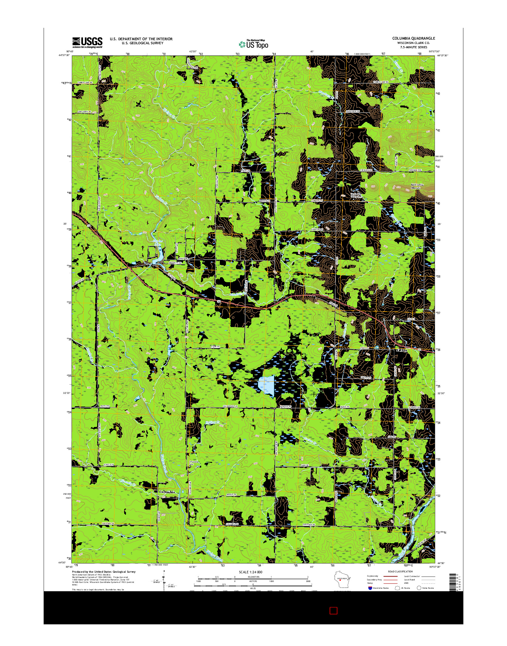 USGS US TOPO 7.5-MINUTE MAP FOR COLUMBIA, WI 2015