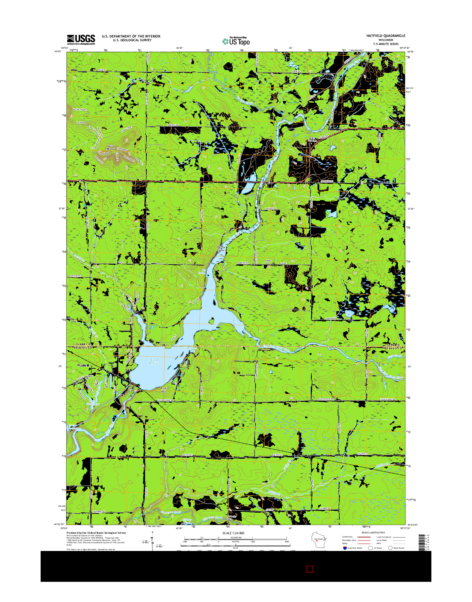 USGS US TOPO 7.5-MINUTE MAP FOR HATFIELD, WI 2015