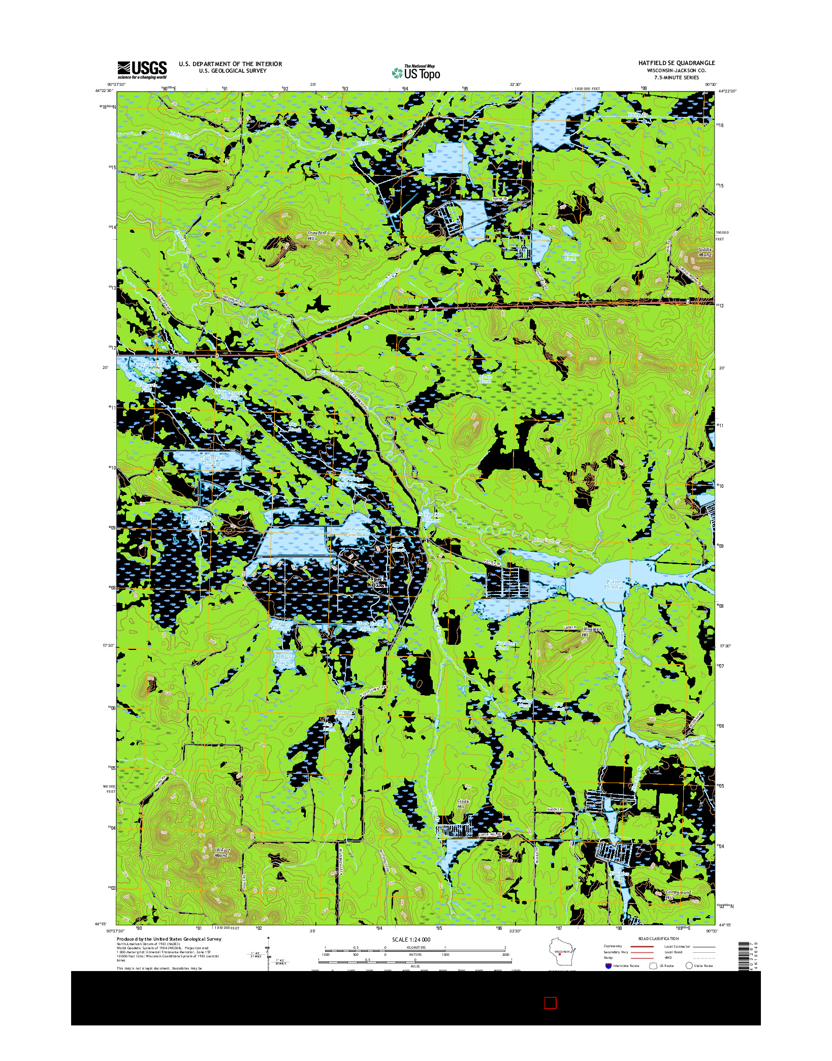 USGS US TOPO 7.5-MINUTE MAP FOR HATFIELD SE, WI 2015