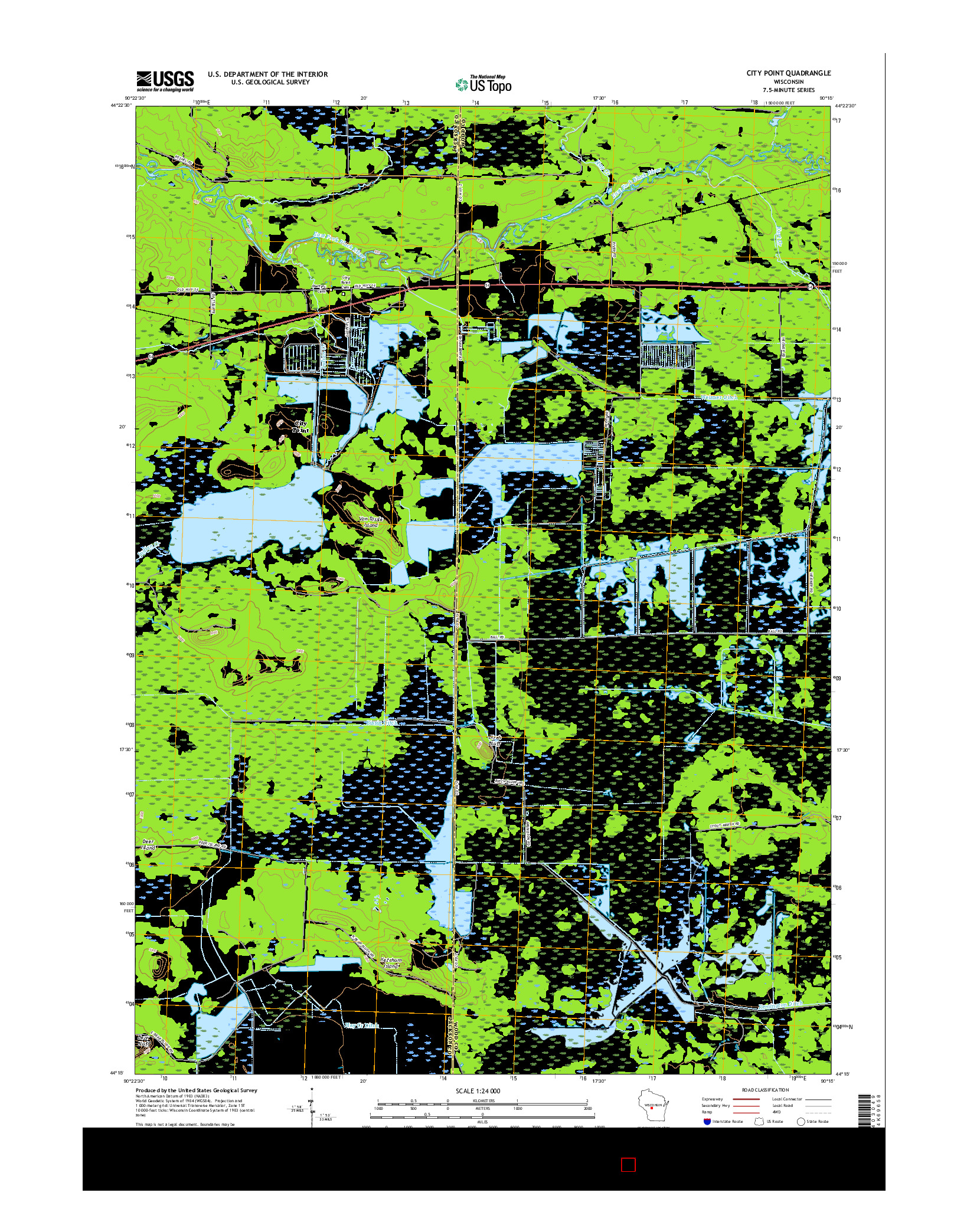USGS US TOPO 7.5-MINUTE MAP FOR CITY POINT, WI 2015