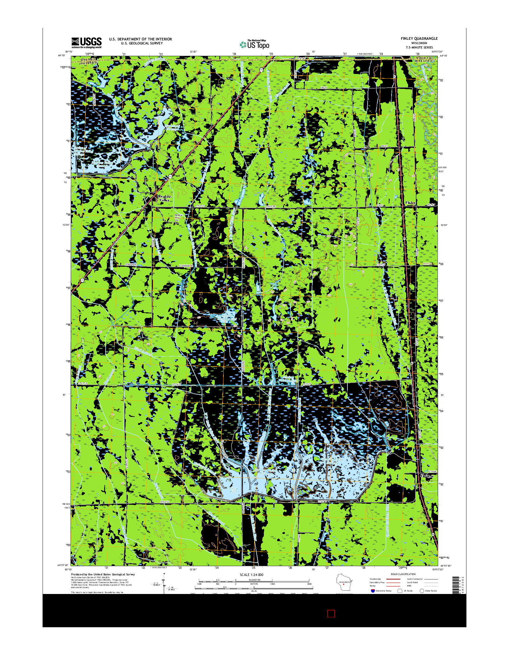 USGS US TOPO 7.5-MINUTE MAP FOR FINLEY, WI 2015