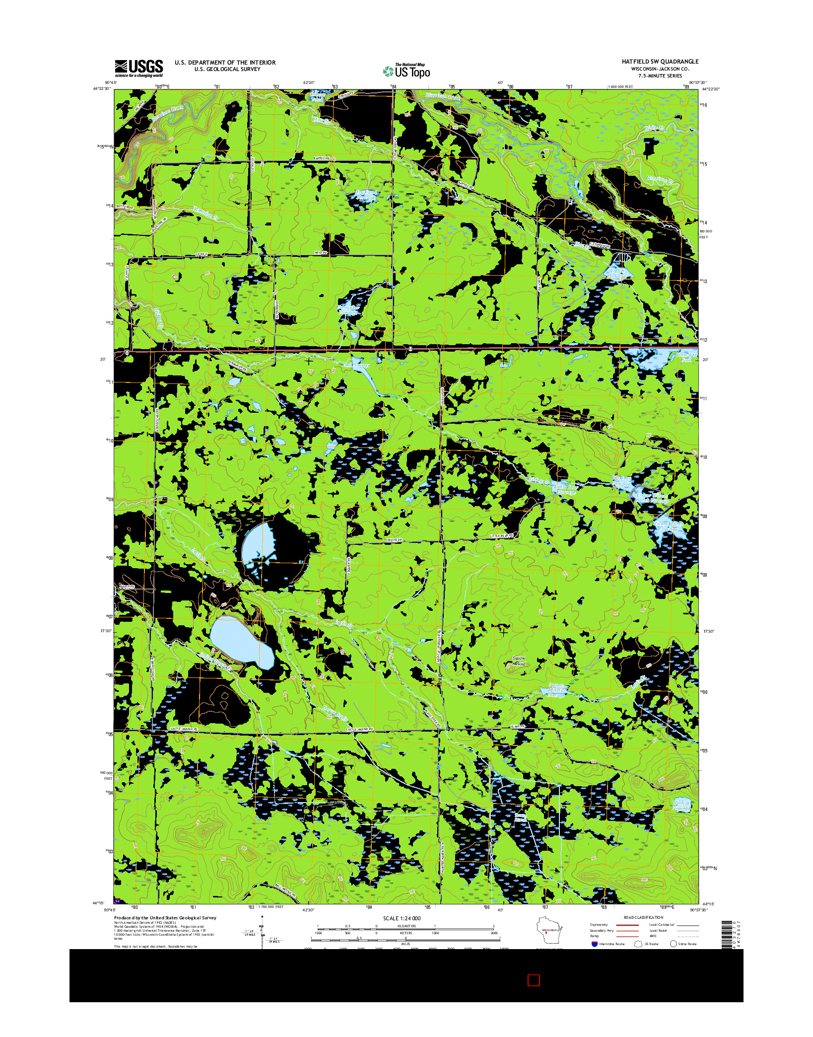 USGS US TOPO 7.5-MINUTE MAP FOR HATFIELD SW, WI 2015