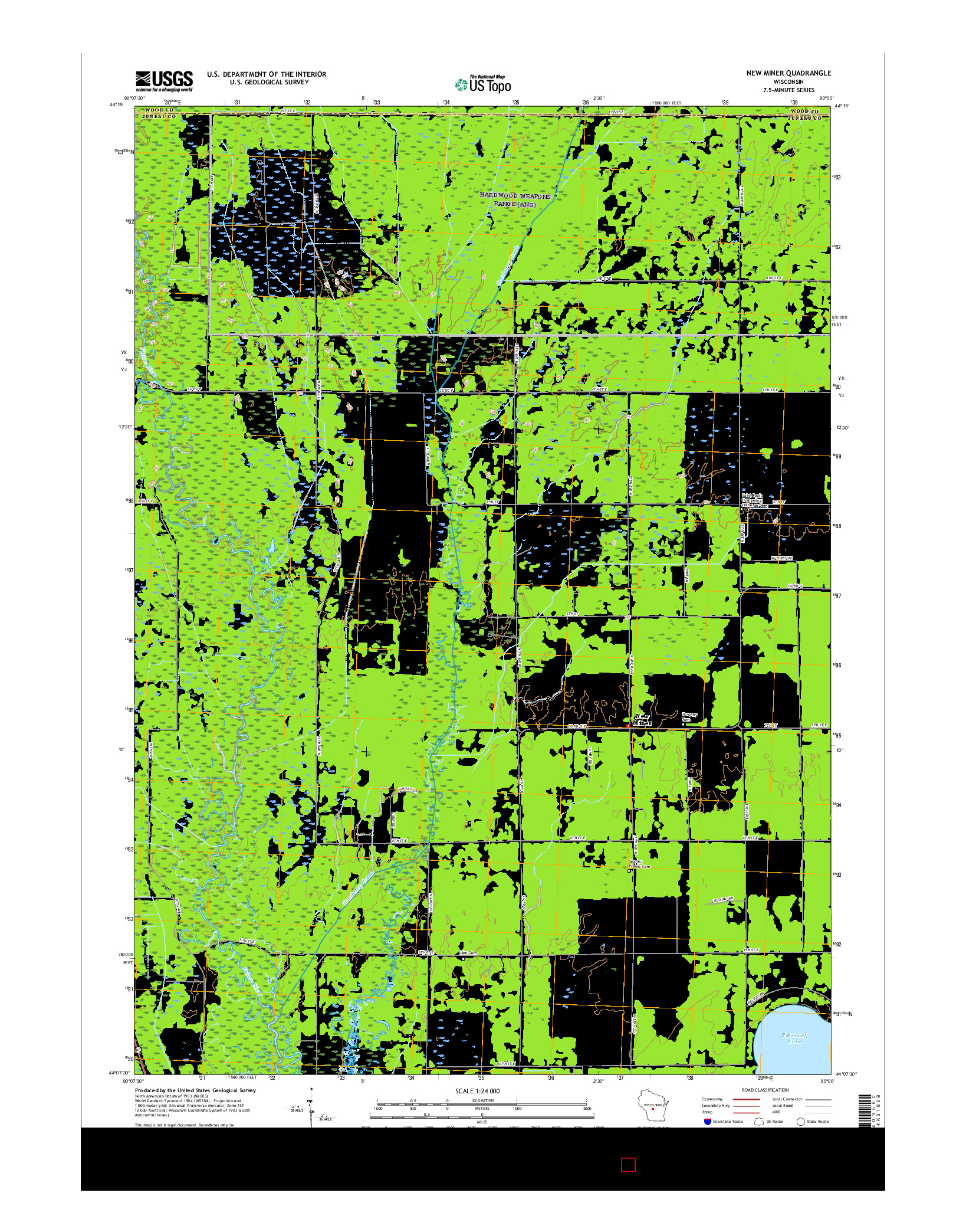 USGS US TOPO 7.5-MINUTE MAP FOR NEW MINER, WI 2015