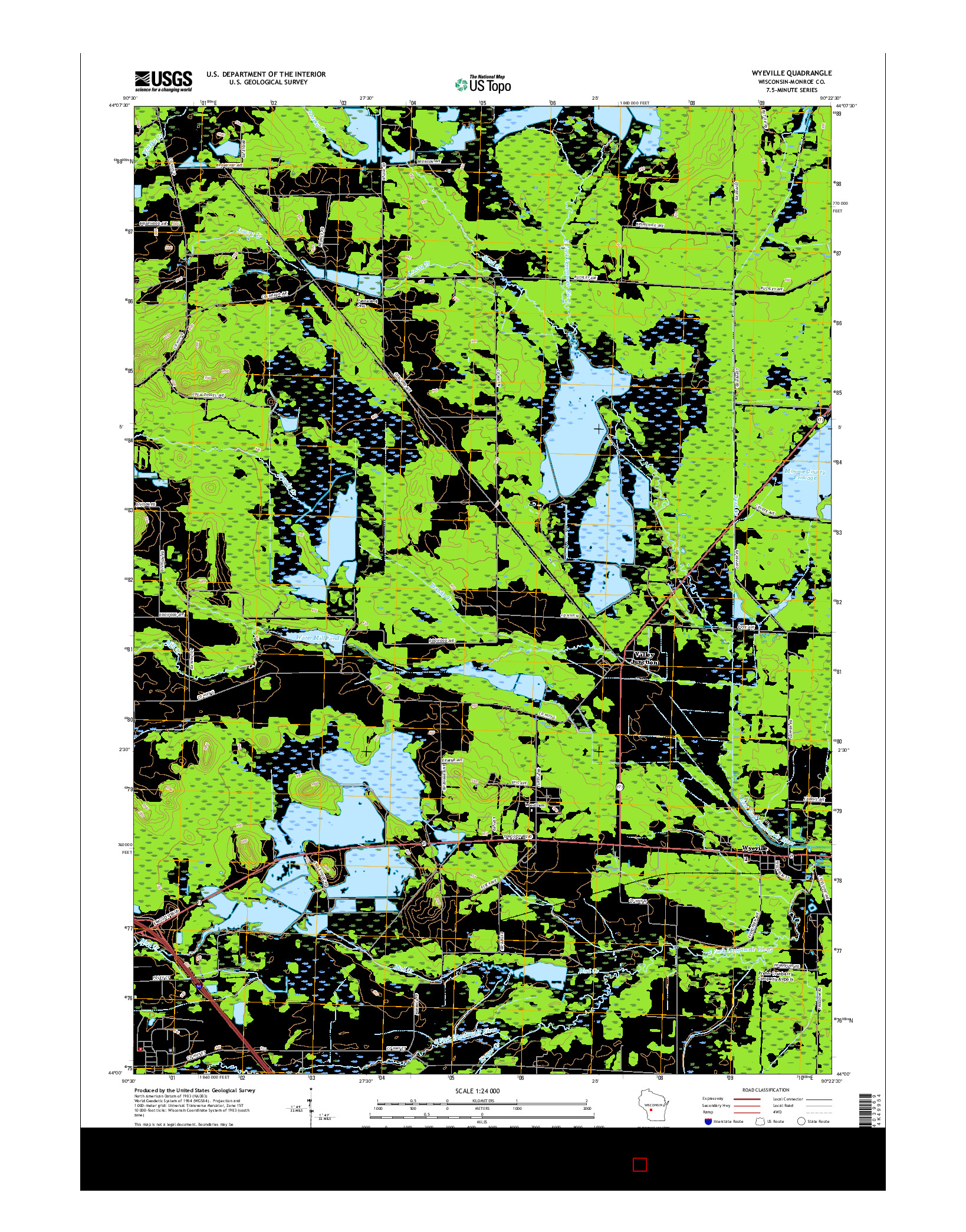 USGS US TOPO 7.5-MINUTE MAP FOR WYEVILLE, WI 2015
