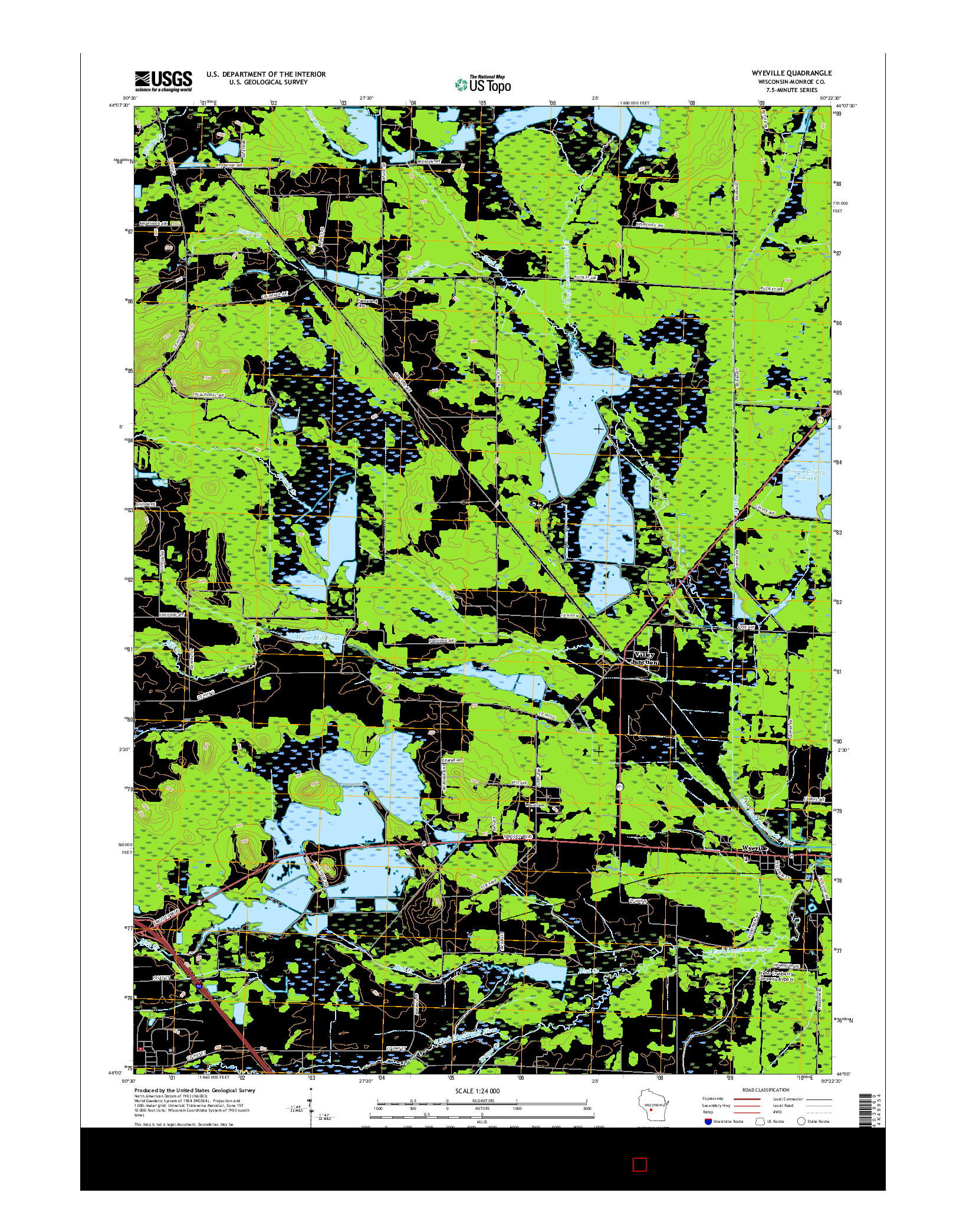 USGS US TOPO 7.5-MINUTE MAP FOR WYEVILLE, WI 2015