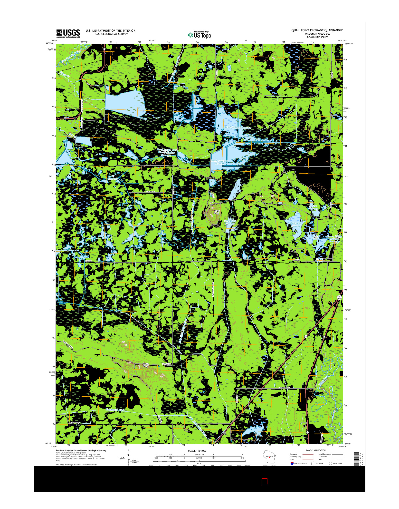 USGS US TOPO 7.5-MINUTE MAP FOR QUAIL POINT FLOWAGE, WI 2015
