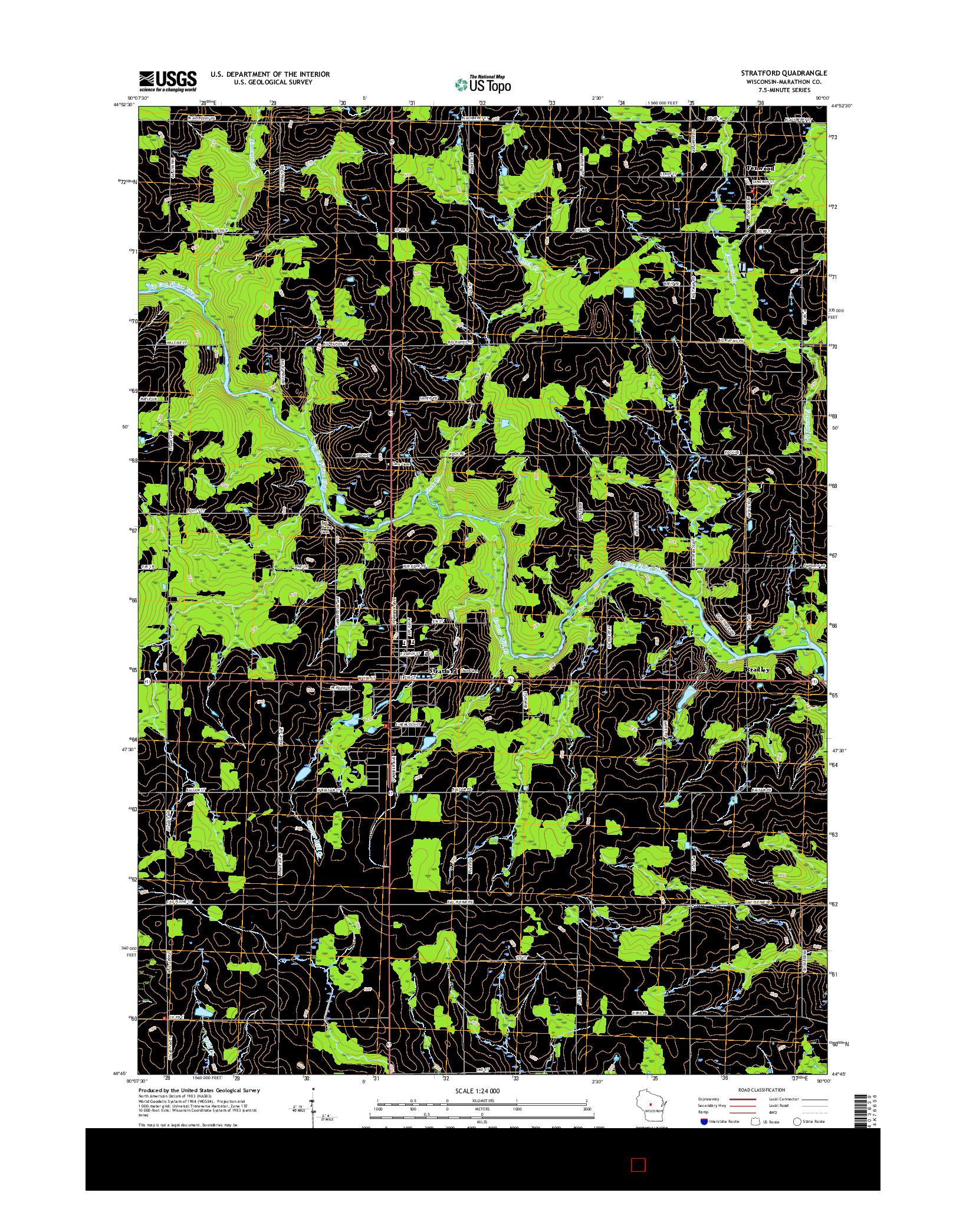 USGS US TOPO 7.5-MINUTE MAP FOR STRATFORD, WI 2015