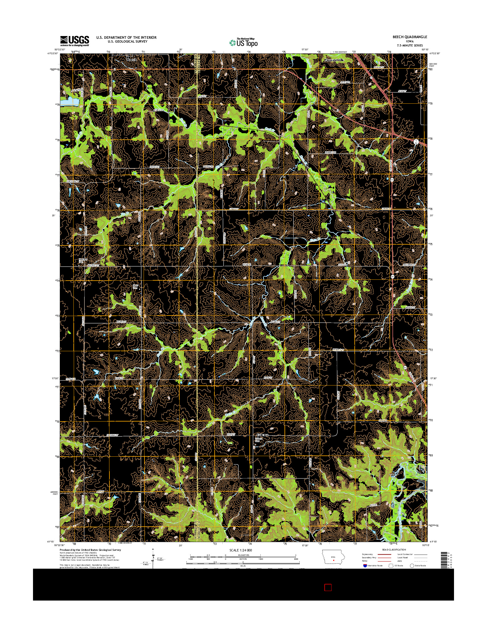 USGS US TOPO 7.5-MINUTE MAP FOR BEECH, IA 2015