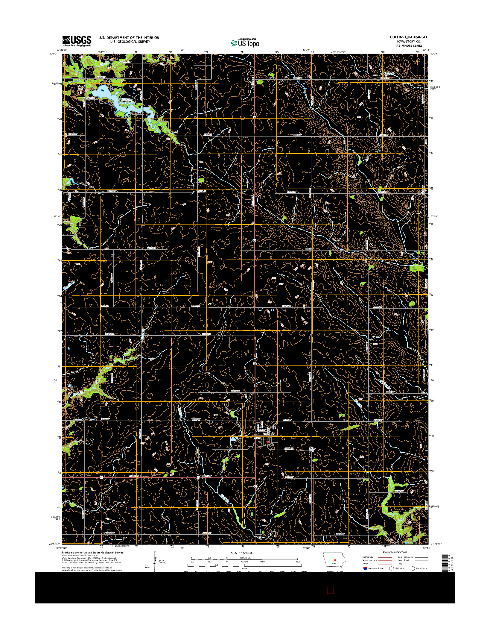 USGS US TOPO 7.5-MINUTE MAP FOR COLLINS, IA 2015