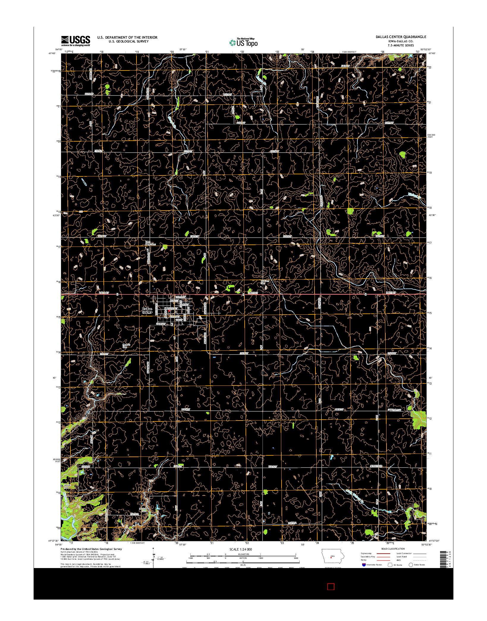 USGS US TOPO 7.5-MINUTE MAP FOR DALLAS CENTER, IA 2015