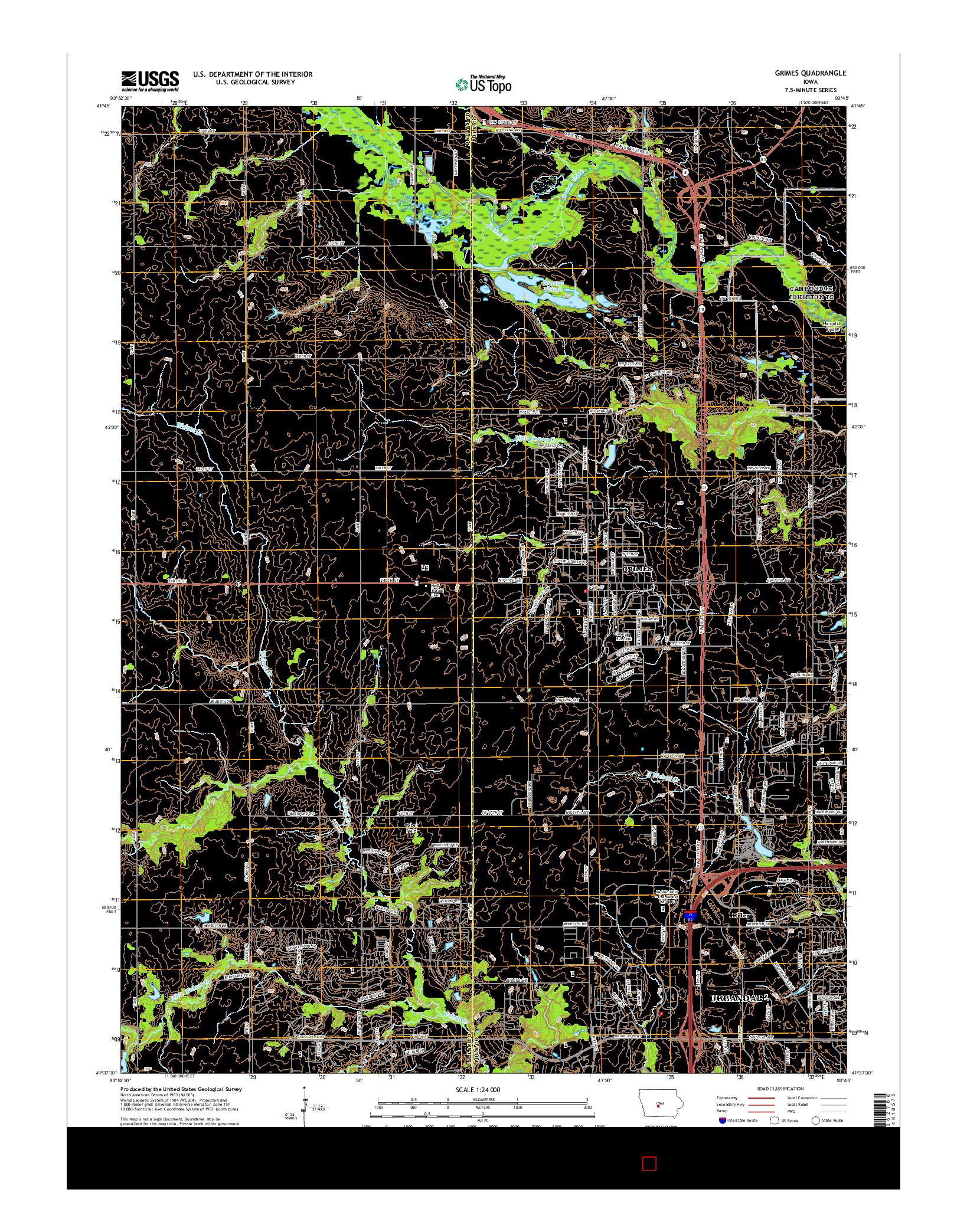 USGS US TOPO 7.5-MINUTE MAP FOR GRIMES, IA 2015