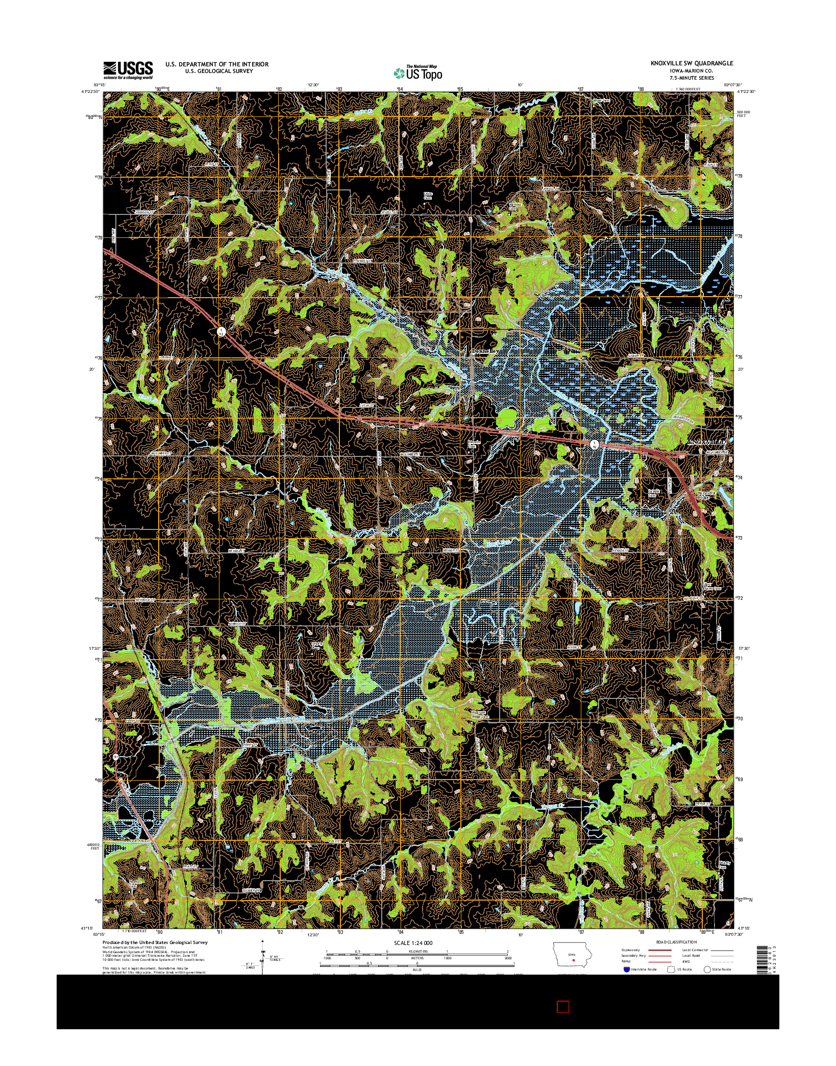 USGS US TOPO 7.5-MINUTE MAP FOR KNOXVILLE SW, IA 2015
