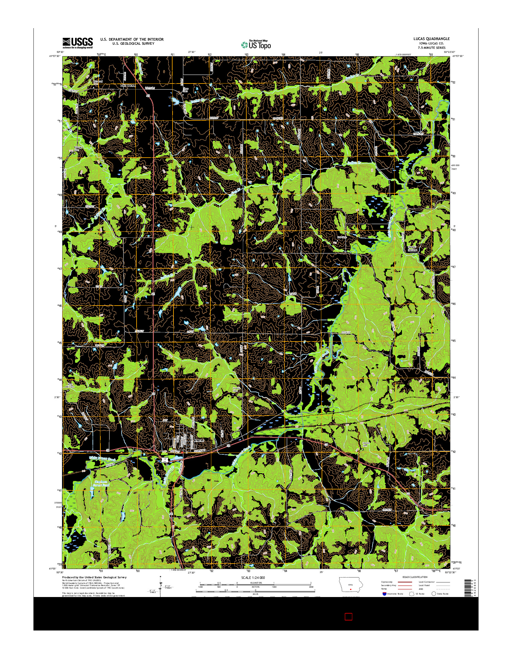 USGS US TOPO 7.5-MINUTE MAP FOR LUCAS, IA 2015