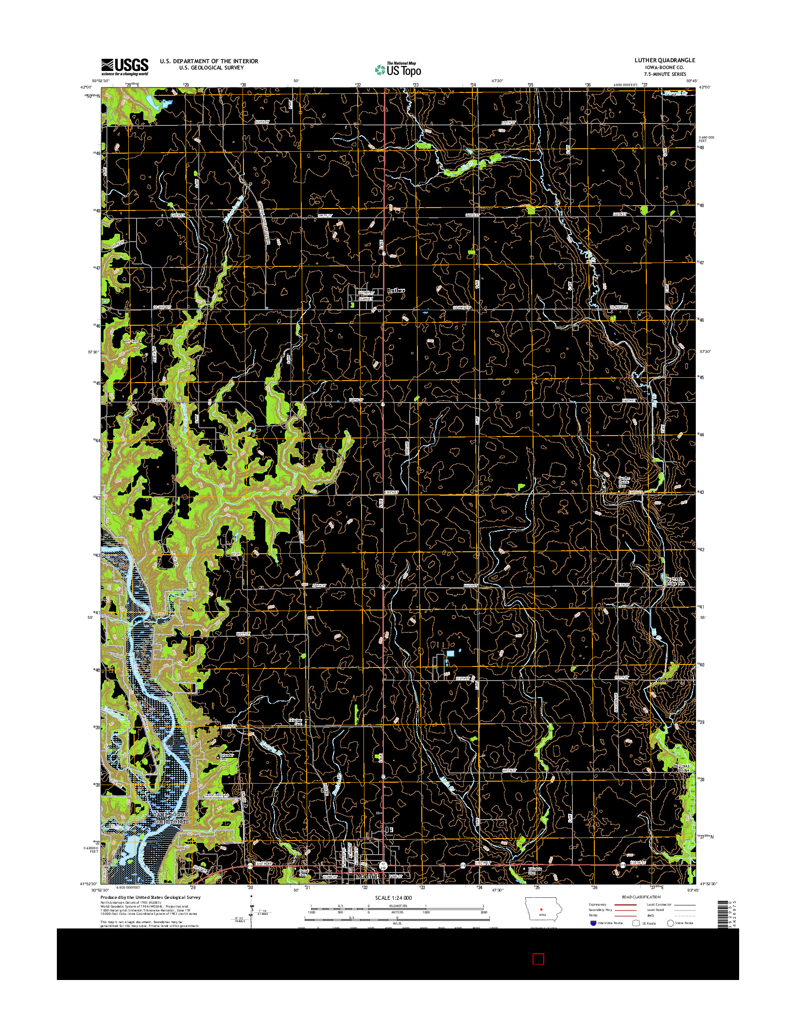 USGS US TOPO 7.5-MINUTE MAP FOR LUTHER, IA 2015