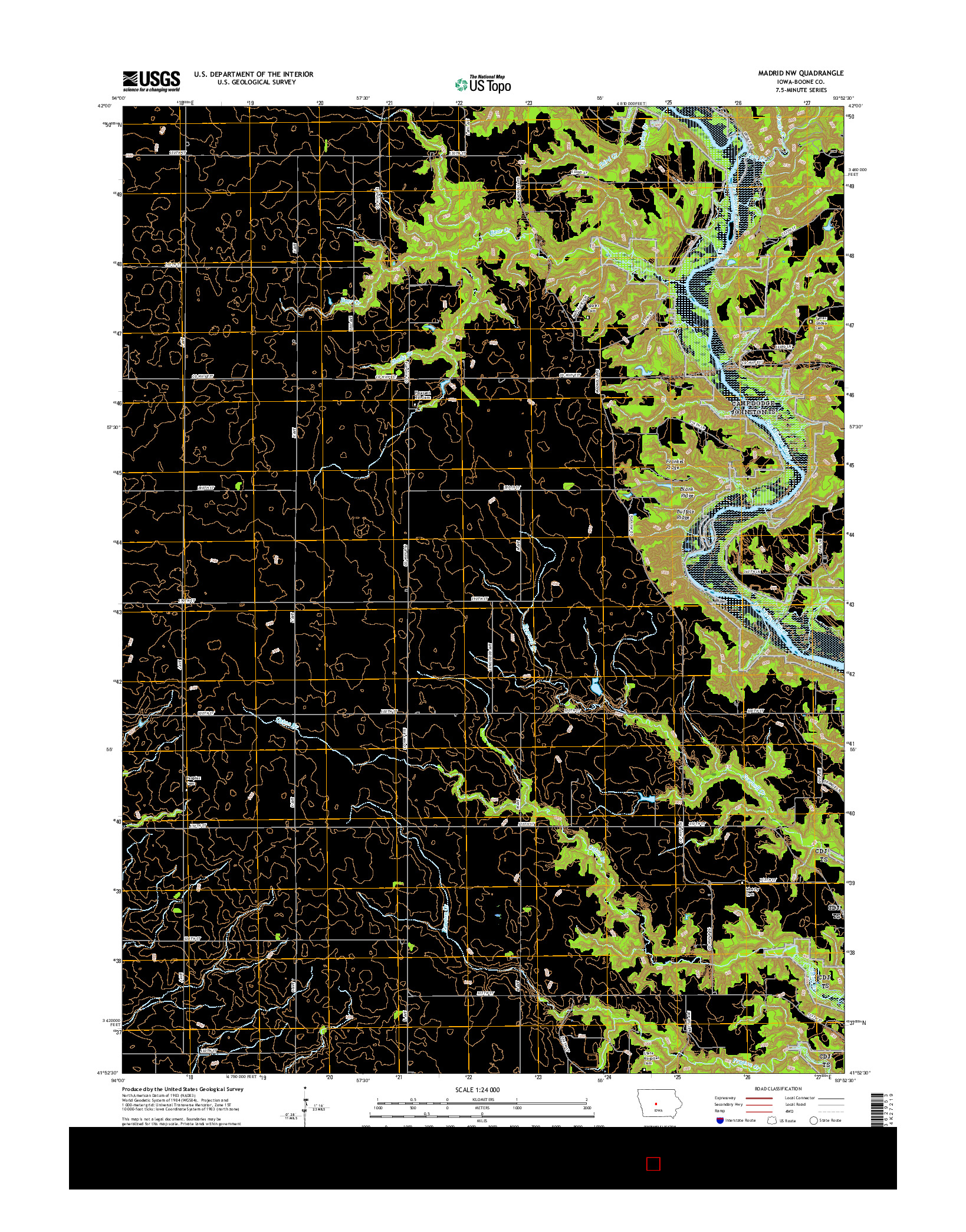 USGS US TOPO 7.5-MINUTE MAP FOR MADRID NW, IA 2015